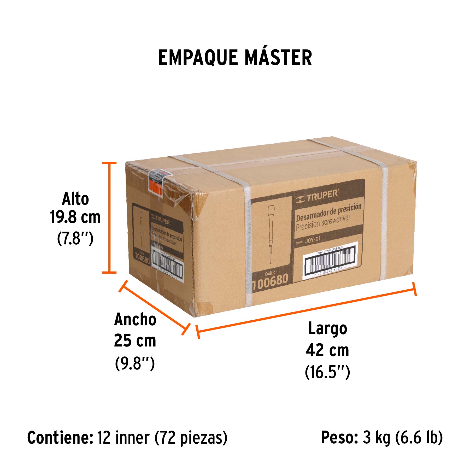 Desarmador de precisión de cruz PH1 mango ergonómico, TRUPER - Empaque