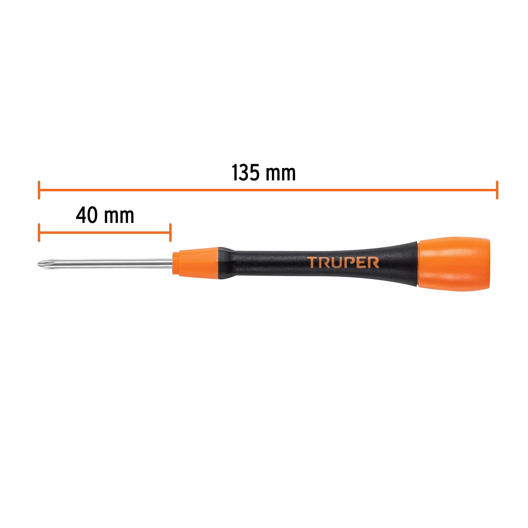 Desarmador de precisión de cruz PH1 mango ergonómico, TRUPER