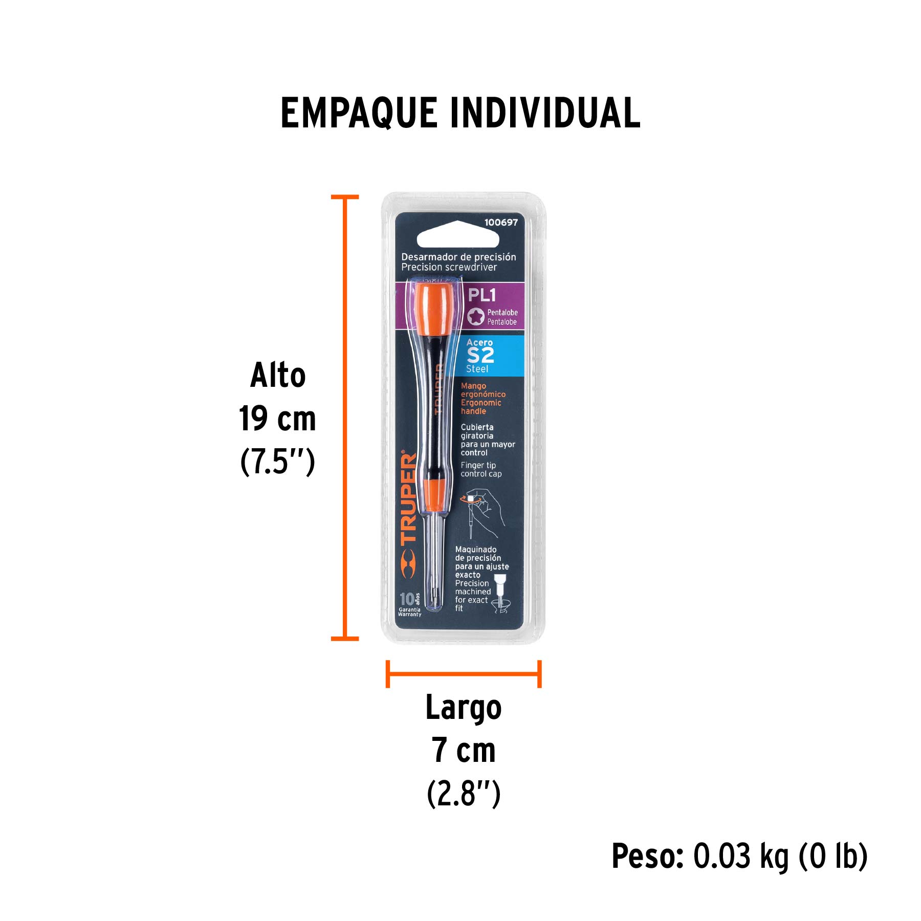 Desarmador de precisión pentalobe PL1 mango ergonómico - Empaque