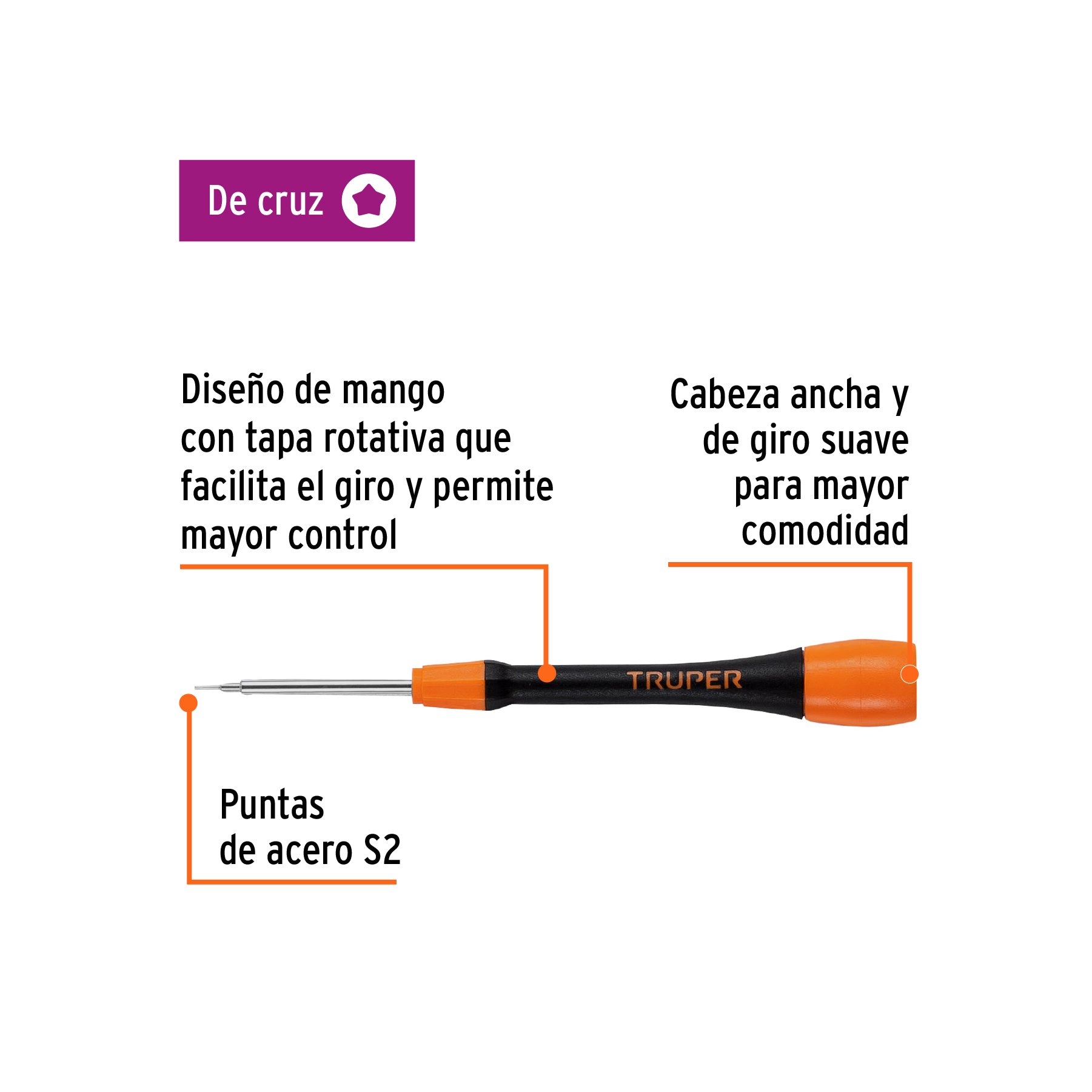Desarmador de precisión pentalobe PL1 mango ergonómico