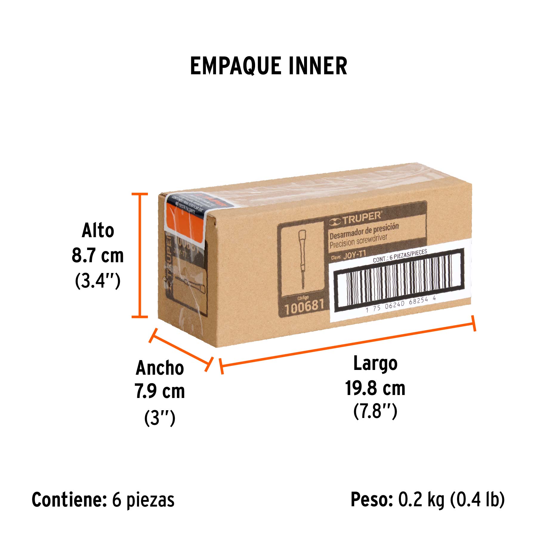 Desarmador de precisión punta torx T1 mango ergonómico - Empaque