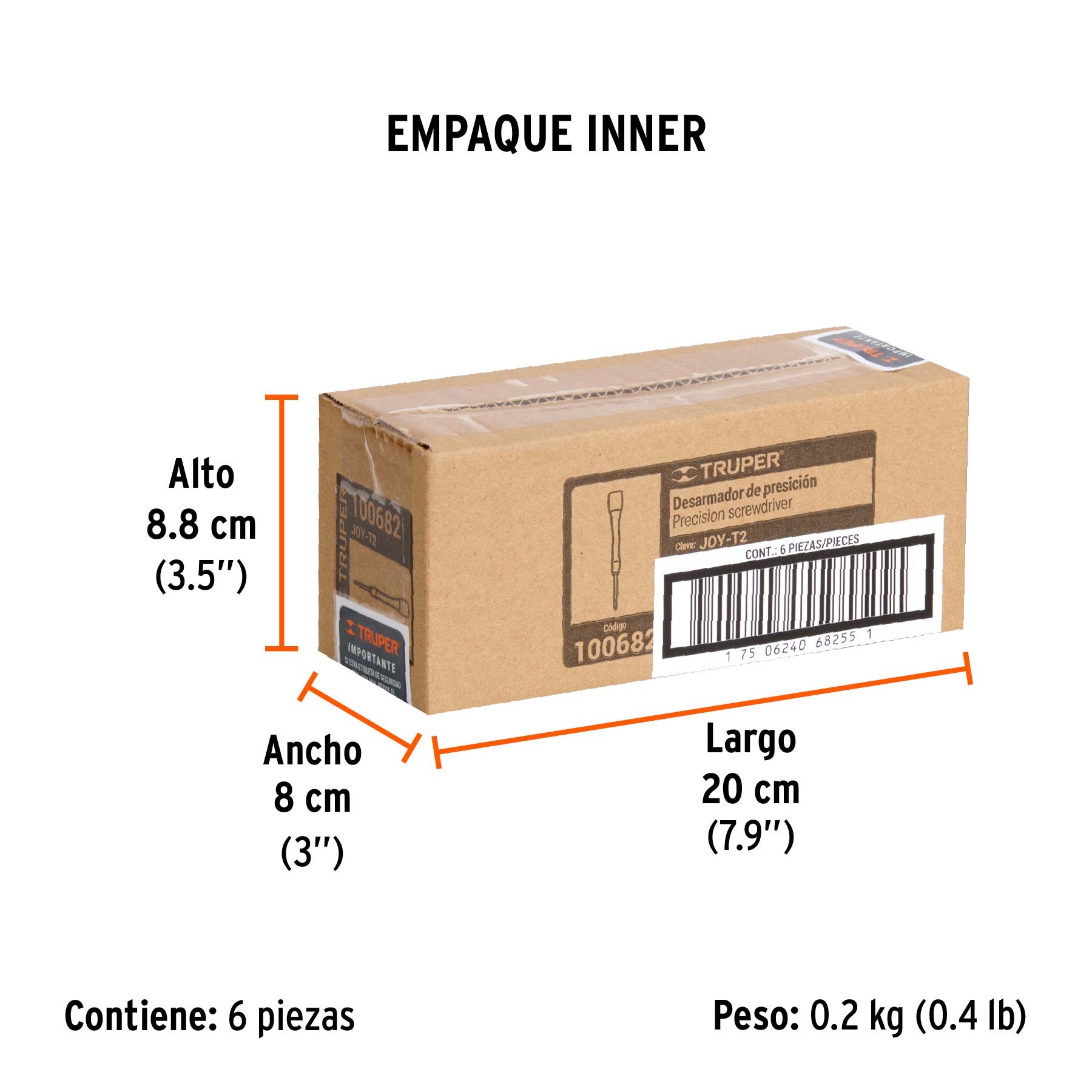Desarmador de precisión punta torx T2 mango ergonómico - Empaque