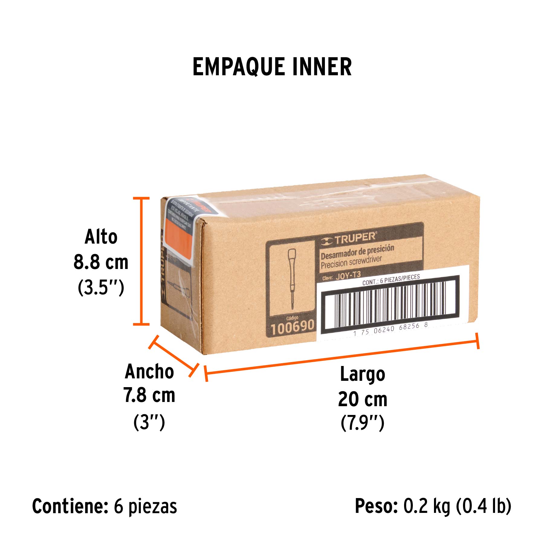 Desarmador de precisión punta torx T3 mango ergonómico - Empaque
