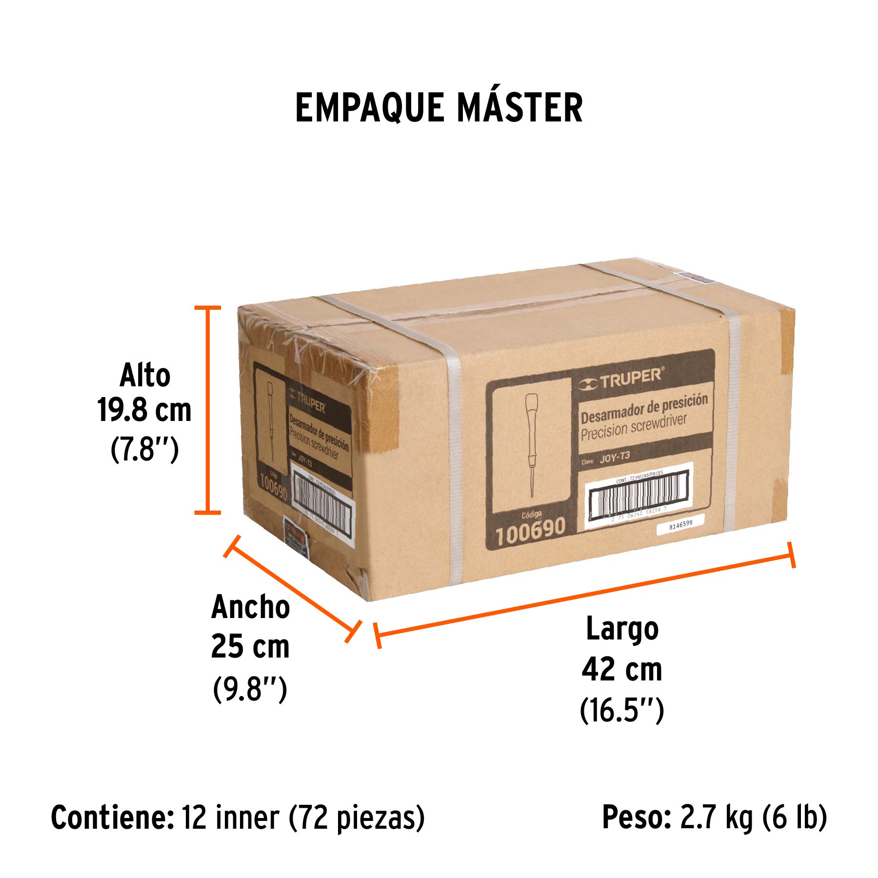 Desarmador de precisión punta torx T3 mango ergonómico - Empaque