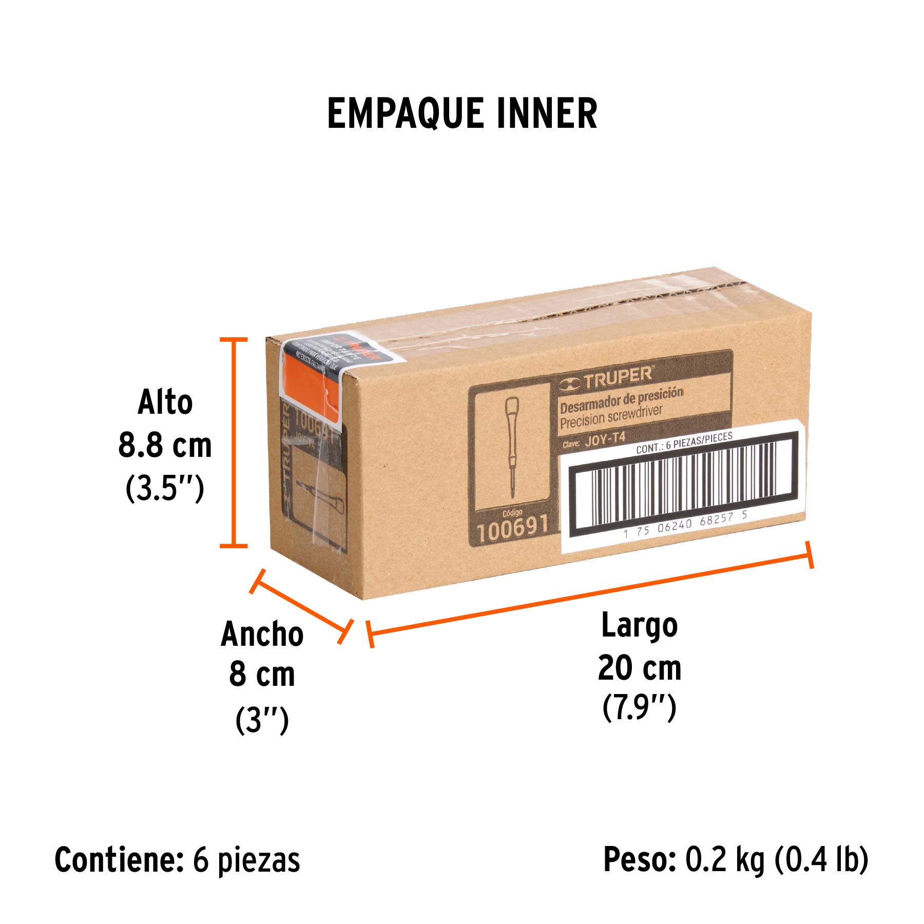 Desarmador de precisión punta torx T4 mango ergonómico - Empaque