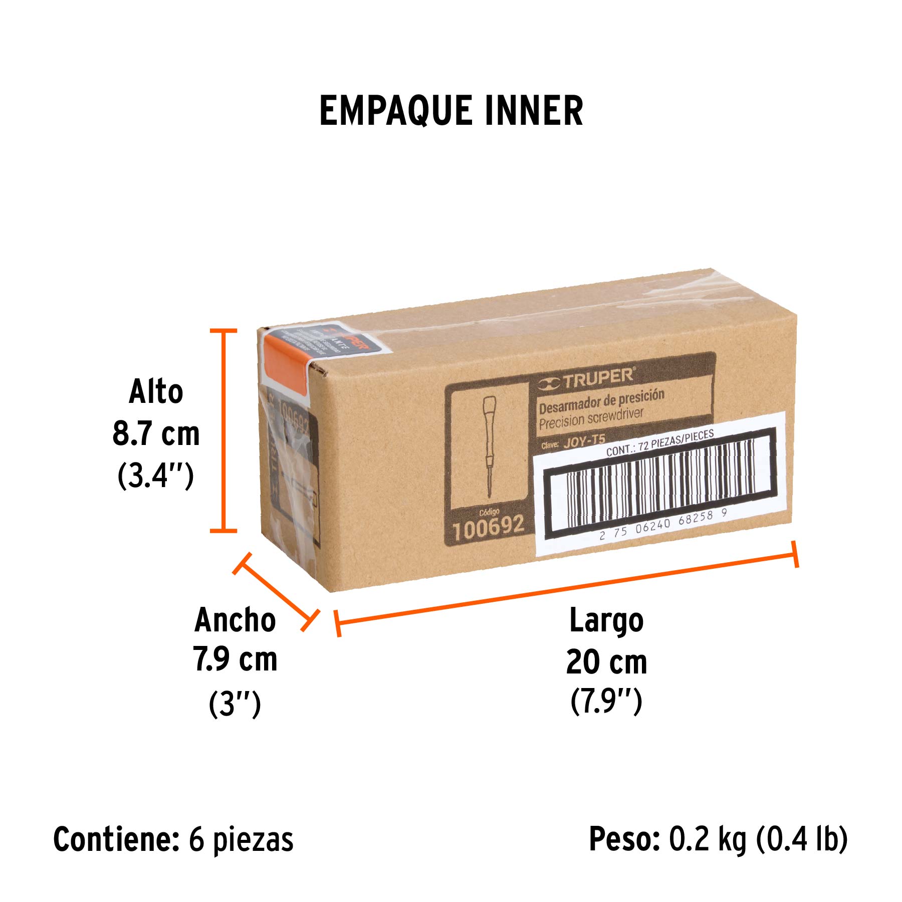 Desarmador de precisión punta torx T5 mango ergonómico - Empaque