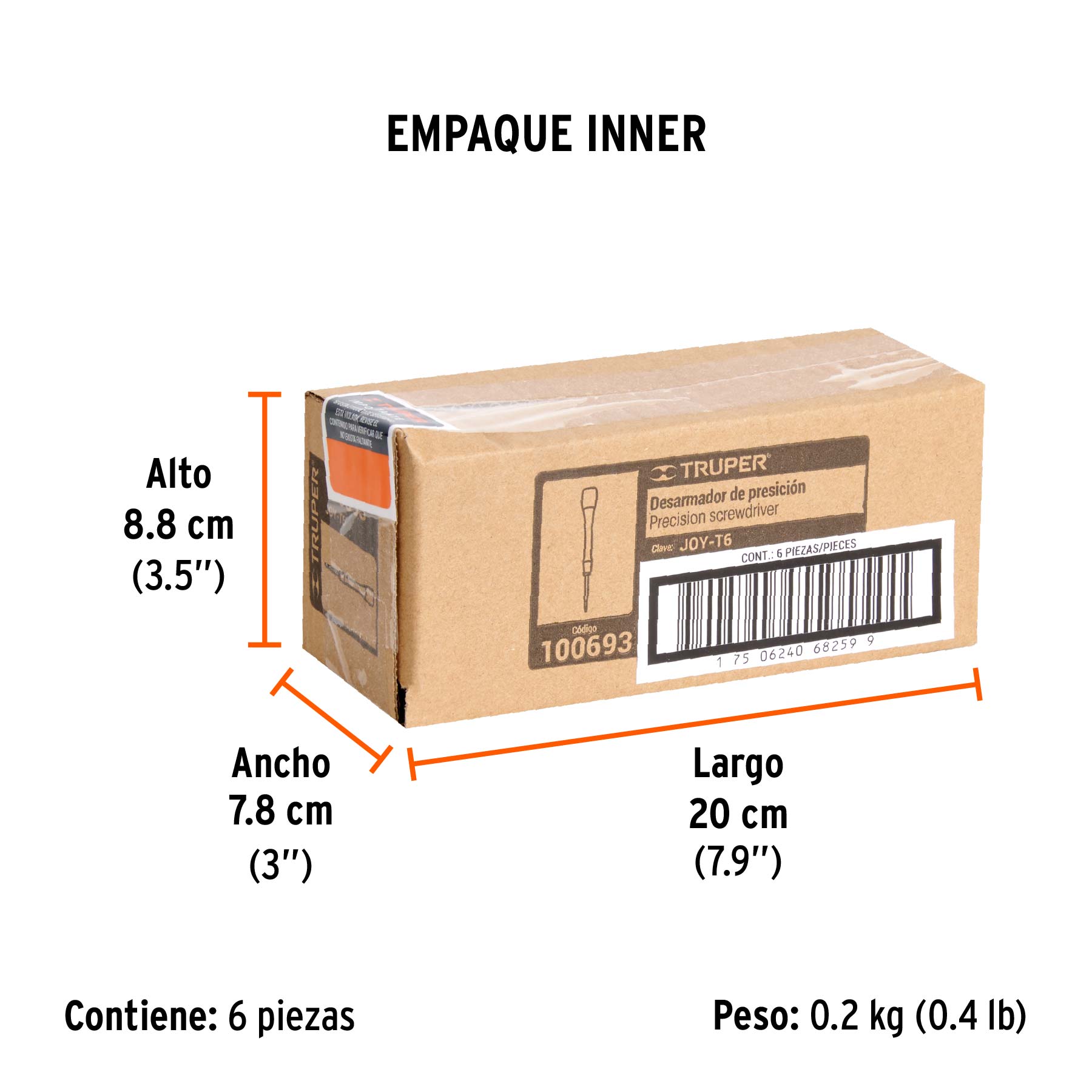 Desarmador de precisión punta torx T6 mango ergonómico - Empaque