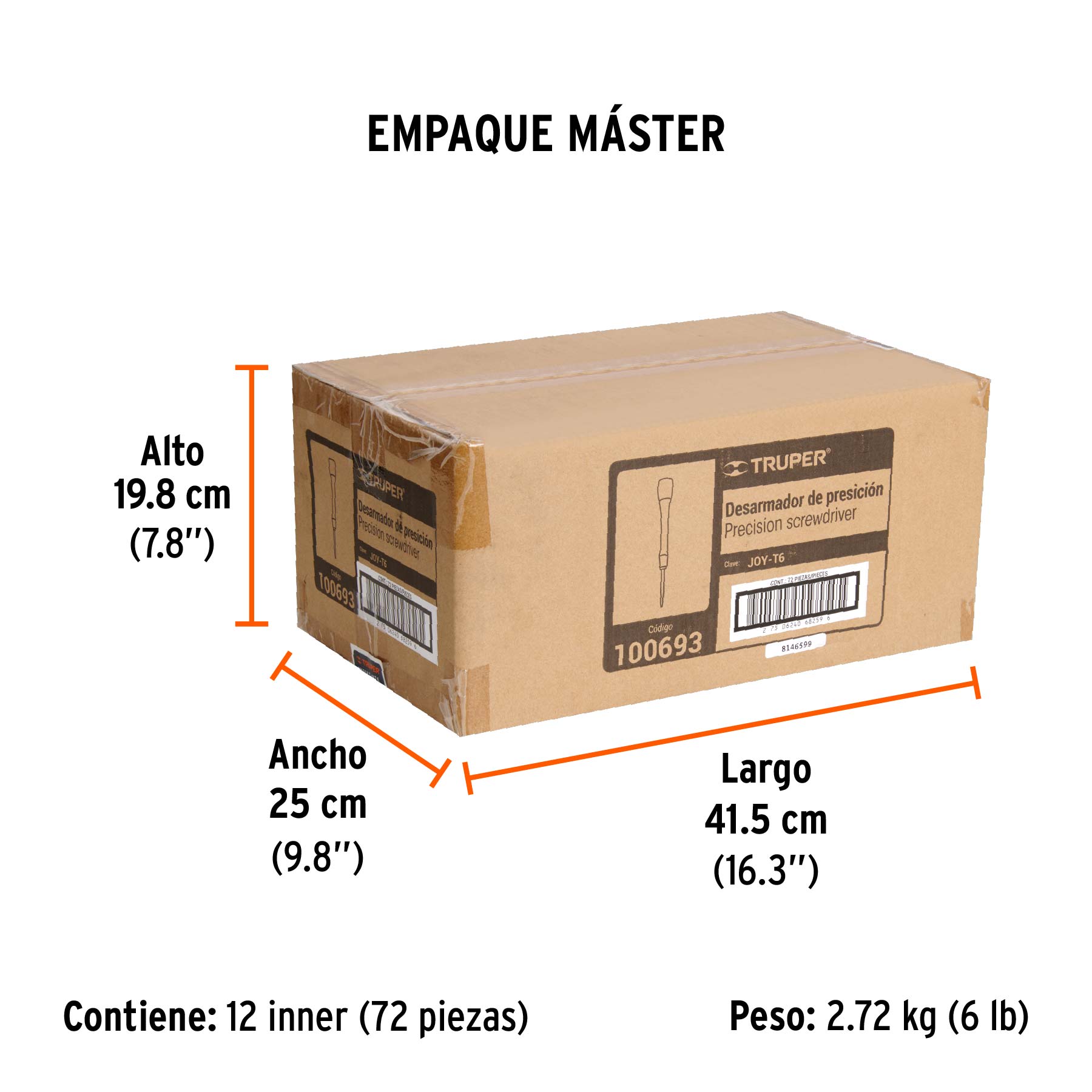 Desarmador de precisión punta torx T6 mango ergonómico - Empaque