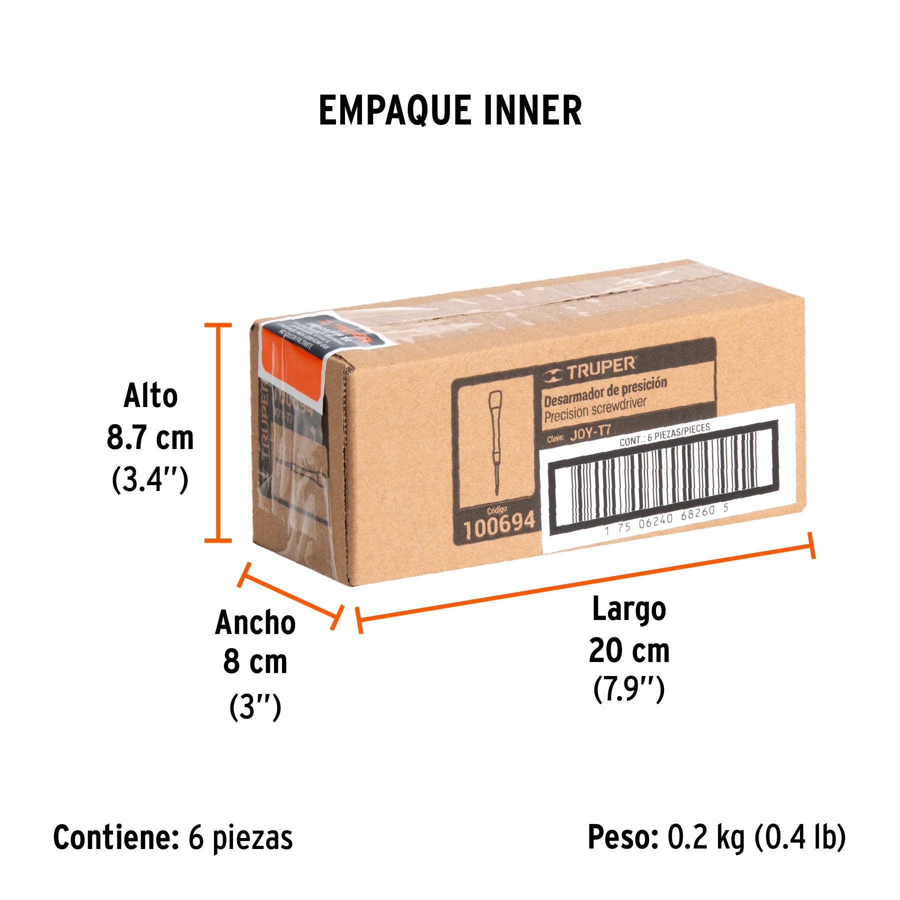Desarmador de precisión punta torx T7 mango ergonómico - Empaque