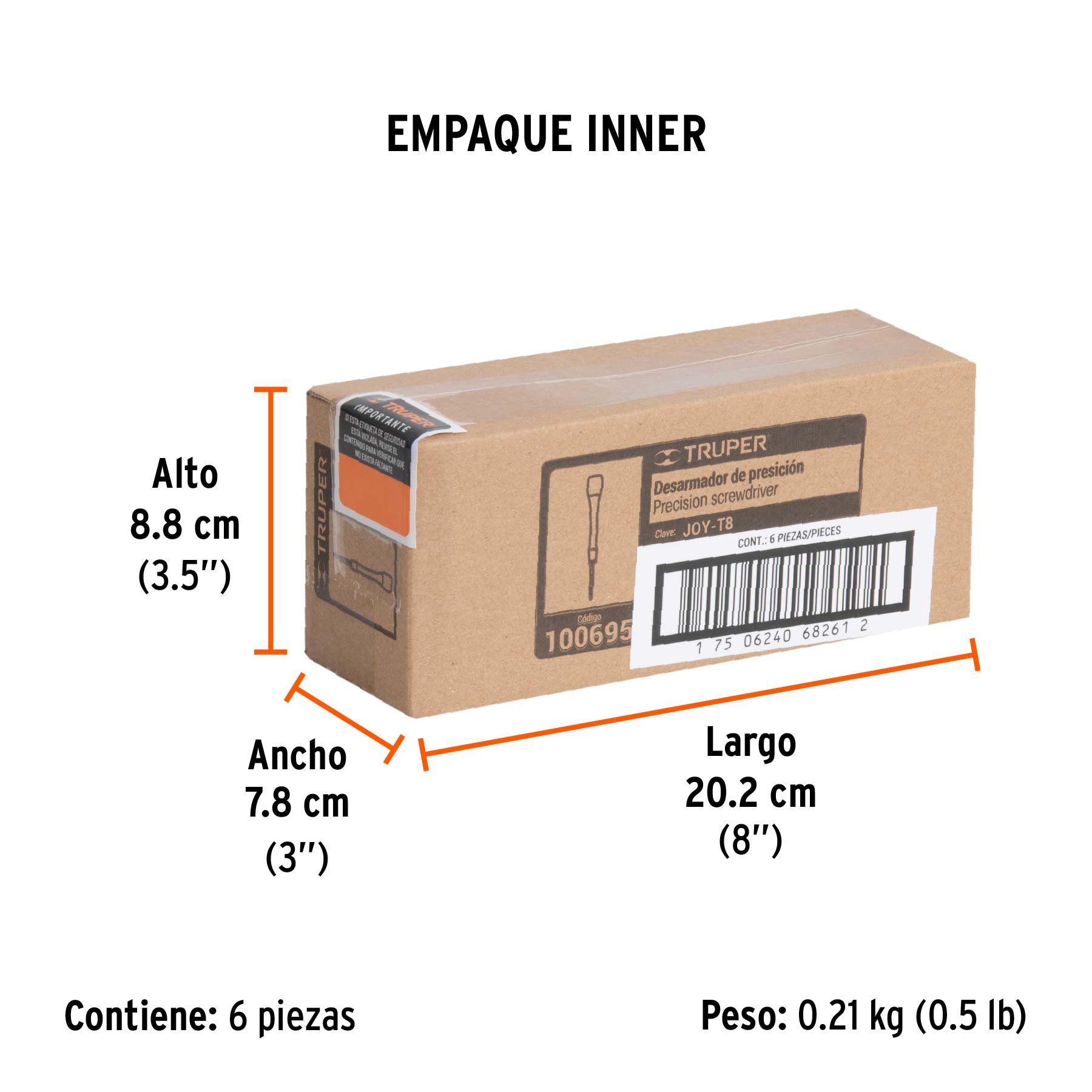 Desarmador de precisión punta torx T8 mango ergonómico - Empaque