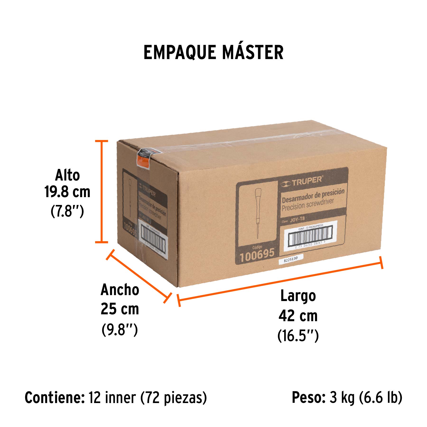 Desarmador de precisión punta torx T8 mango ergonómico - Empaque