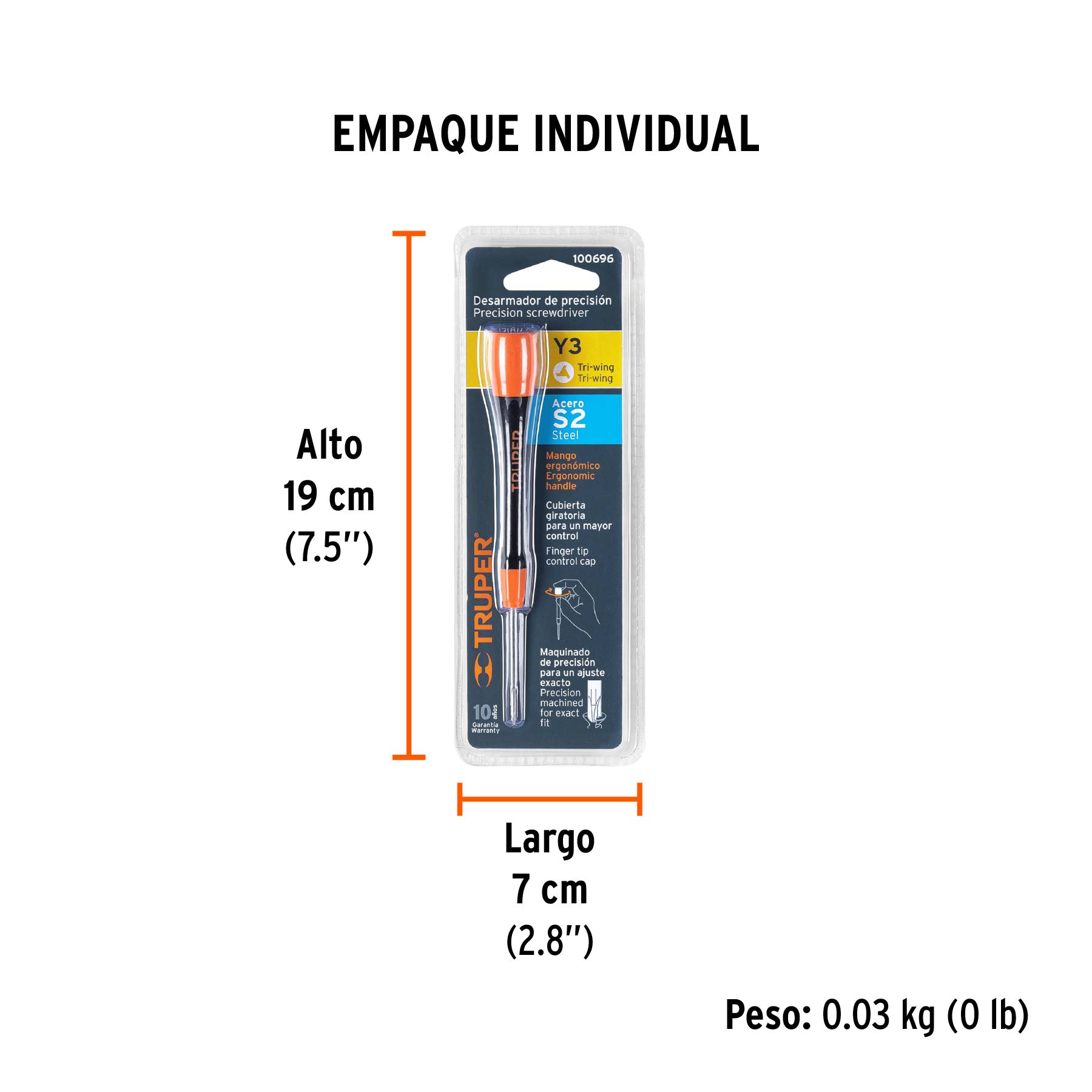 Desarmador de precisión punta triwing Y000 mango ergonómico - Empaque