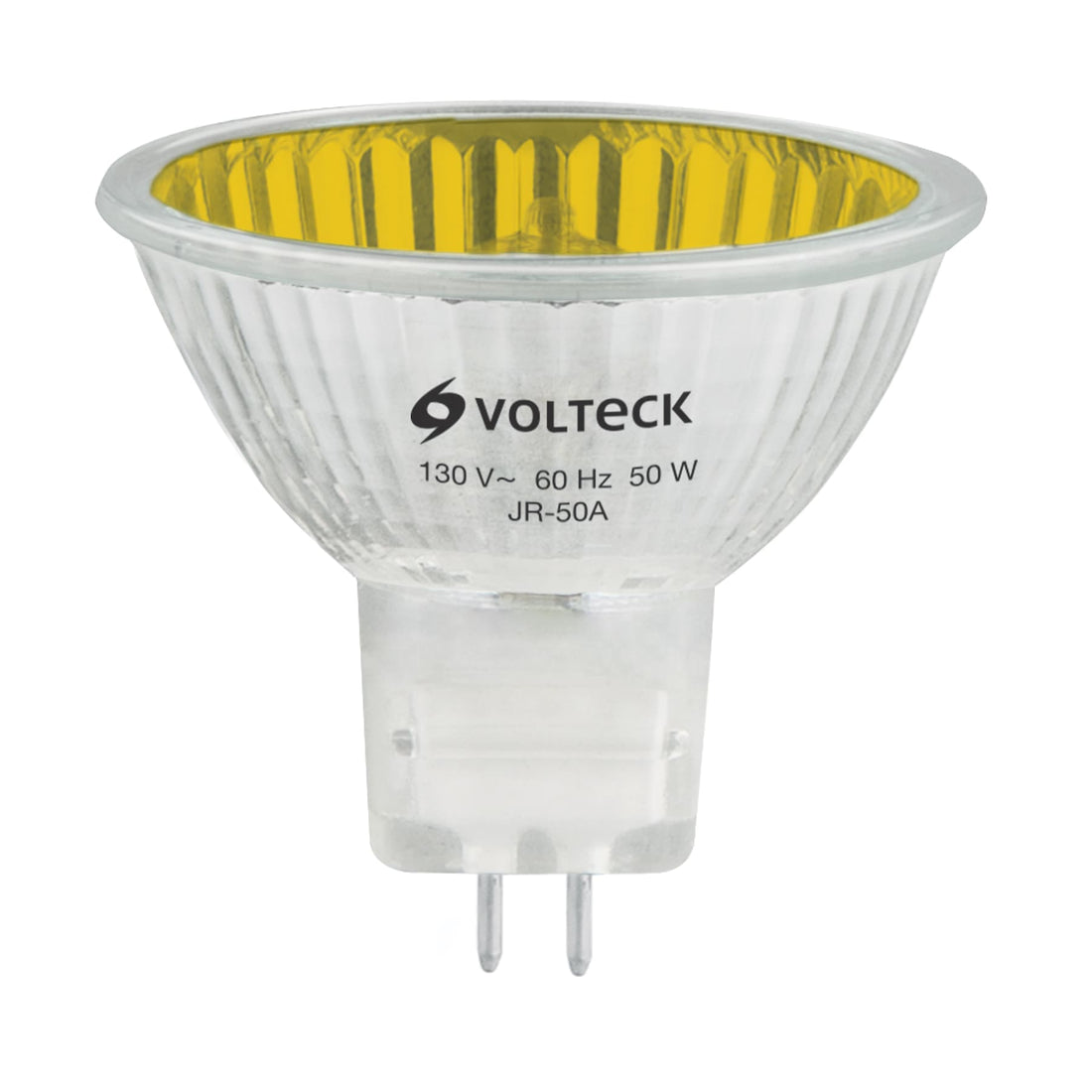 Lámpara de halógeno amarillo 50 W tipo MR16 en caja, VOLTECK