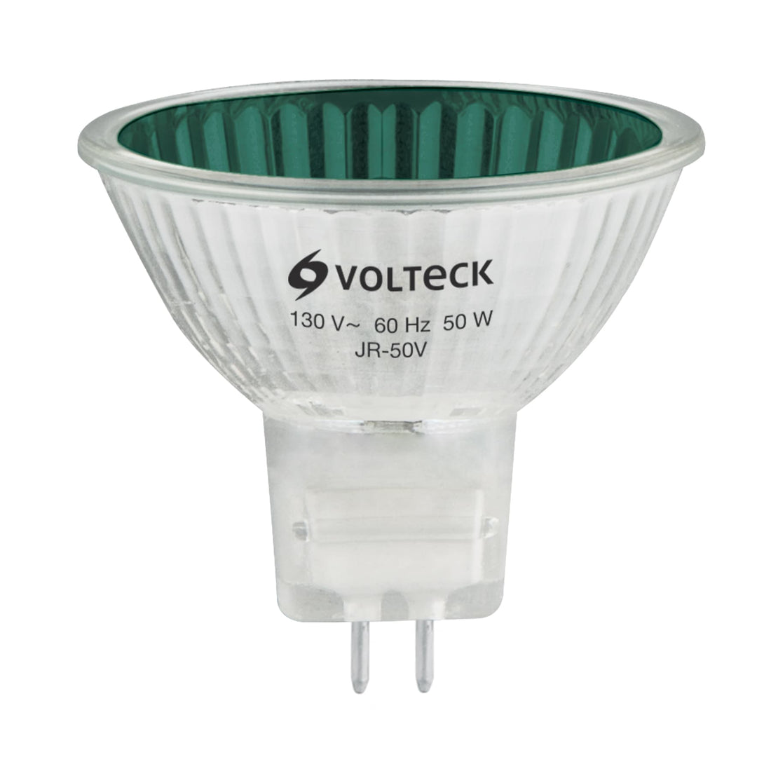 Lámpara de halógeno verde 50 W tipo MR16 en caja, VOLTECK
