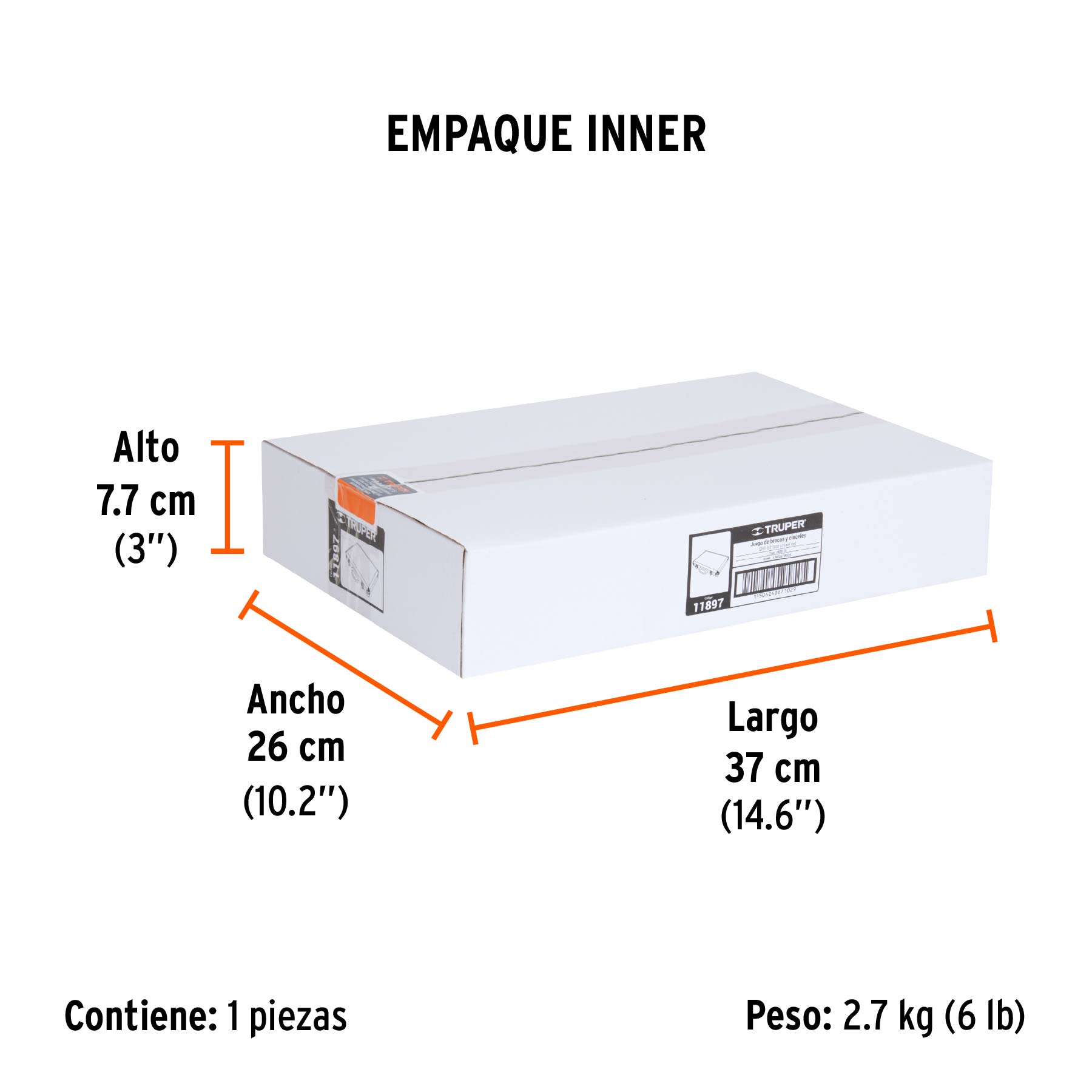 Juego de 15 brocas y cinceles SDS Plus en estuche, TRUPER - Empaque