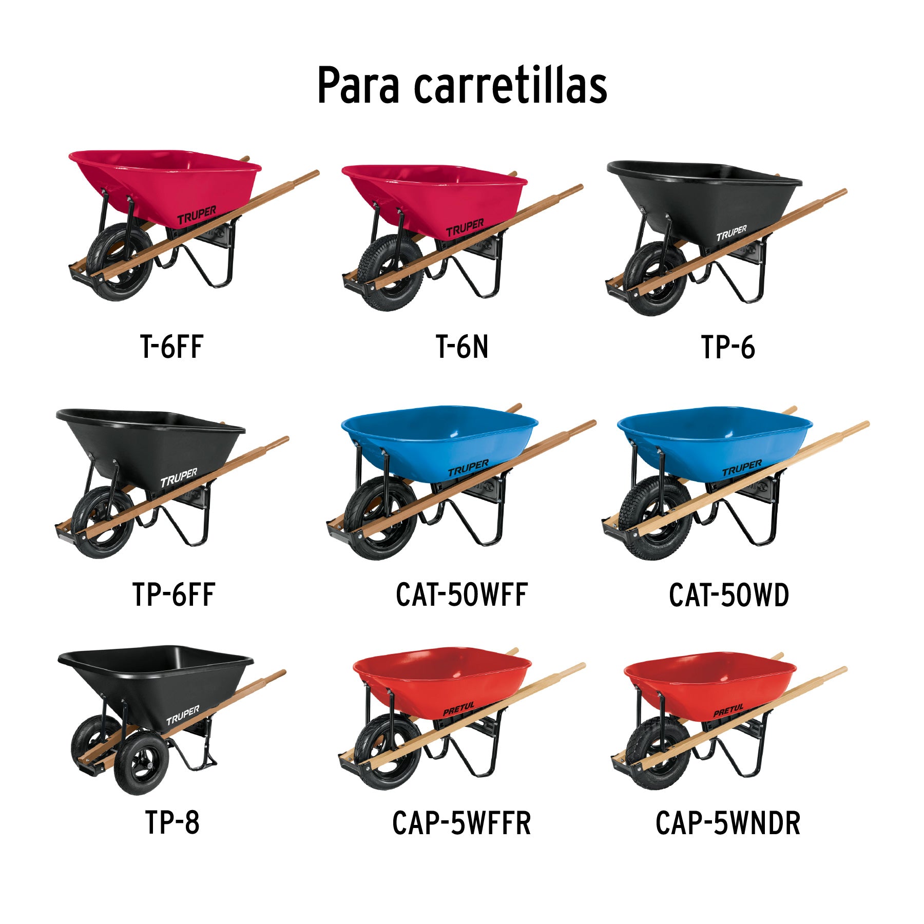 Tornillería con chumaceras para carretillas tipo americano
