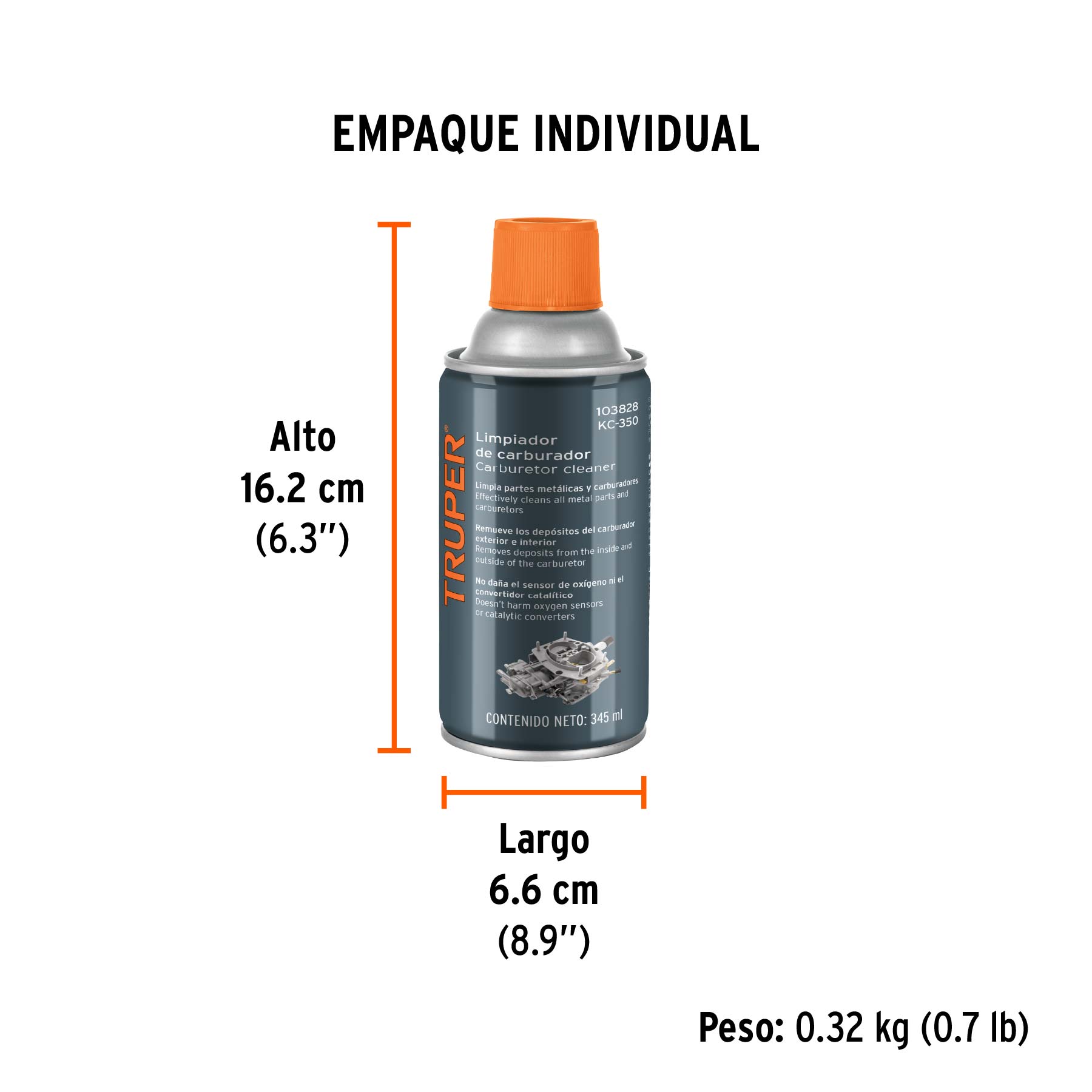 Limpiador de carburador, 345 ml (12 oz), TRUPER - Empaque