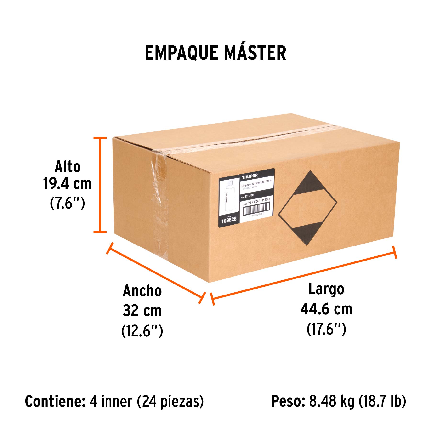 Limpiador de carburador, 345 ml (12 oz), TRUPER - Empaque