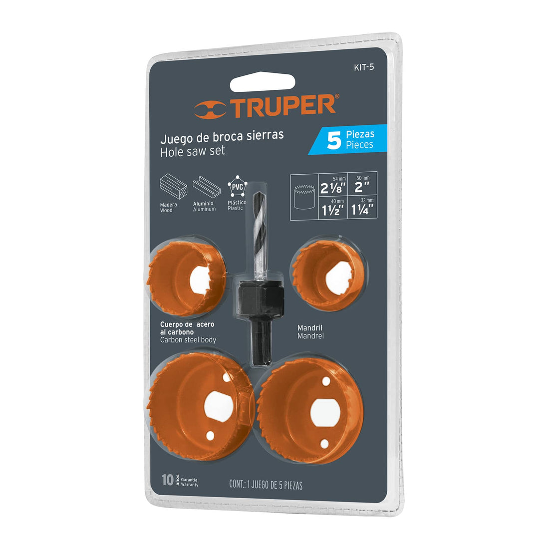Kit de 5 brocasierras para madera, blíster