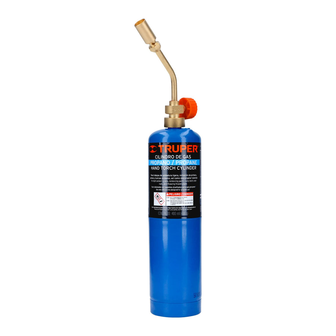 Kit de soplete y cilindro de gas propano 400 g, azul, TRUPER
