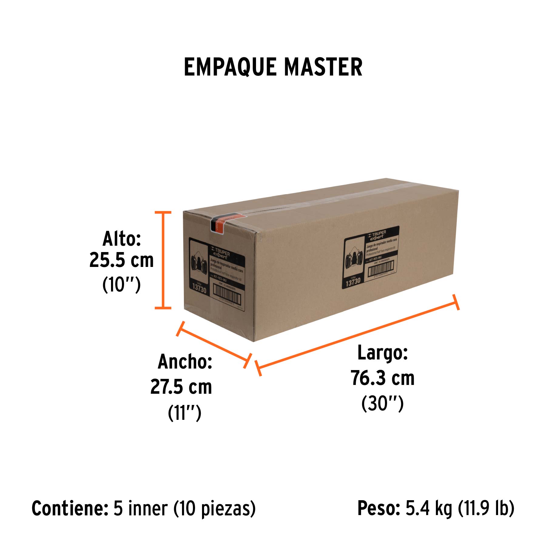 Kit respirador con cartuchos multigas, TRUPER EXPERT - Empaque