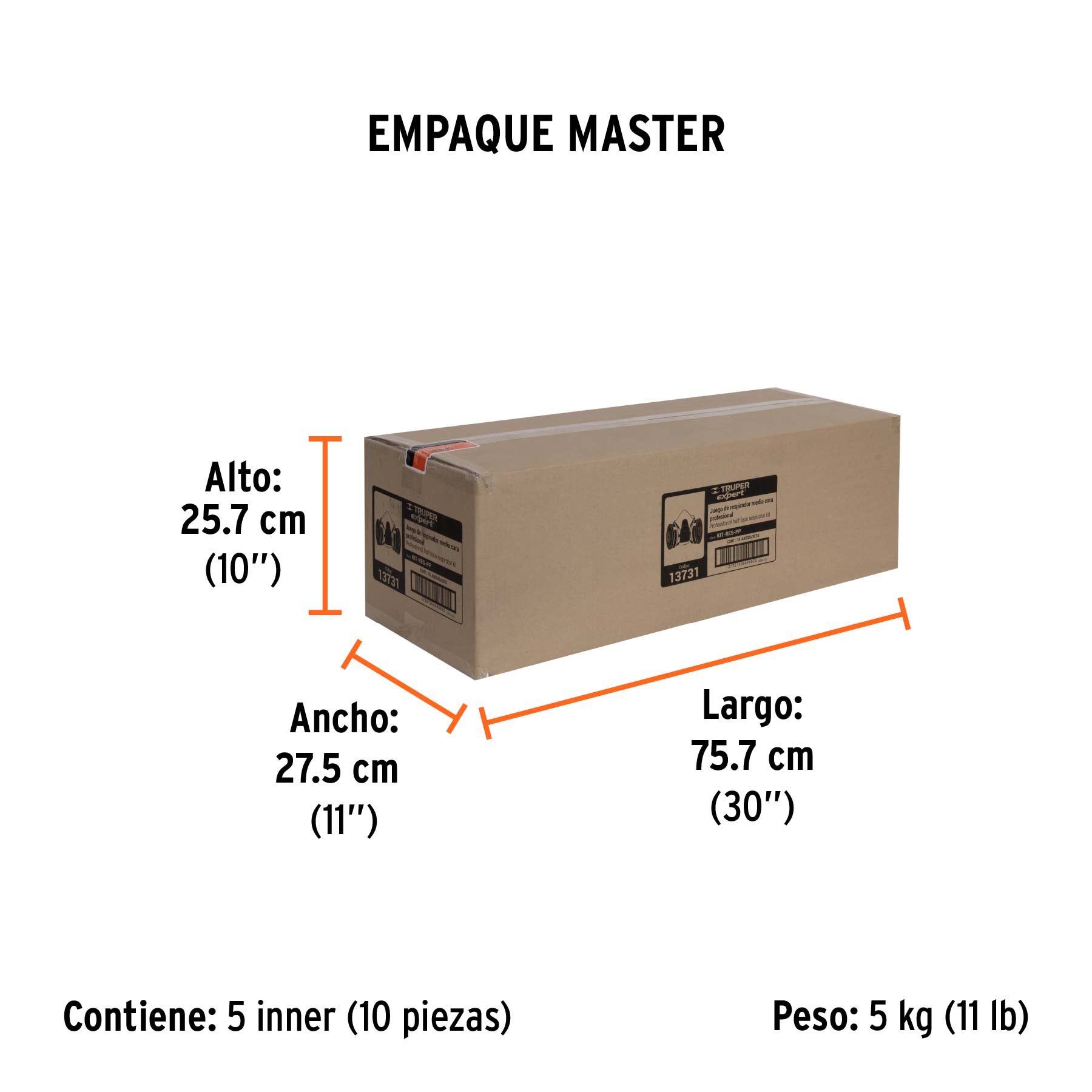 Kit respirador con cartuchos pintura y pesticida, EXPERT - Empaque