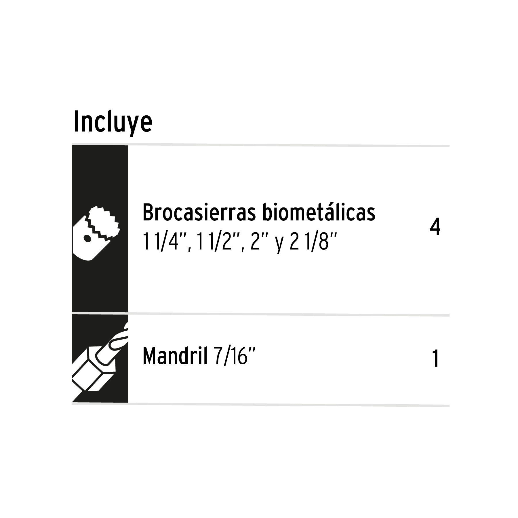 Juego de 4 brocasierras bimetálicas y 1 mandril, EXPERT