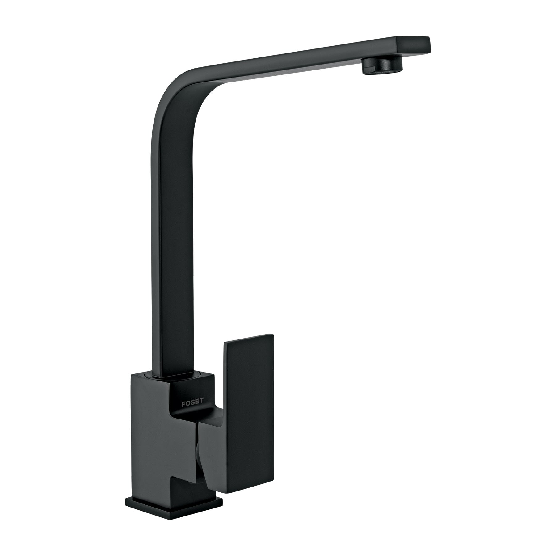 Monomando cuello alto para fregadero, negro, FOSET KUBO