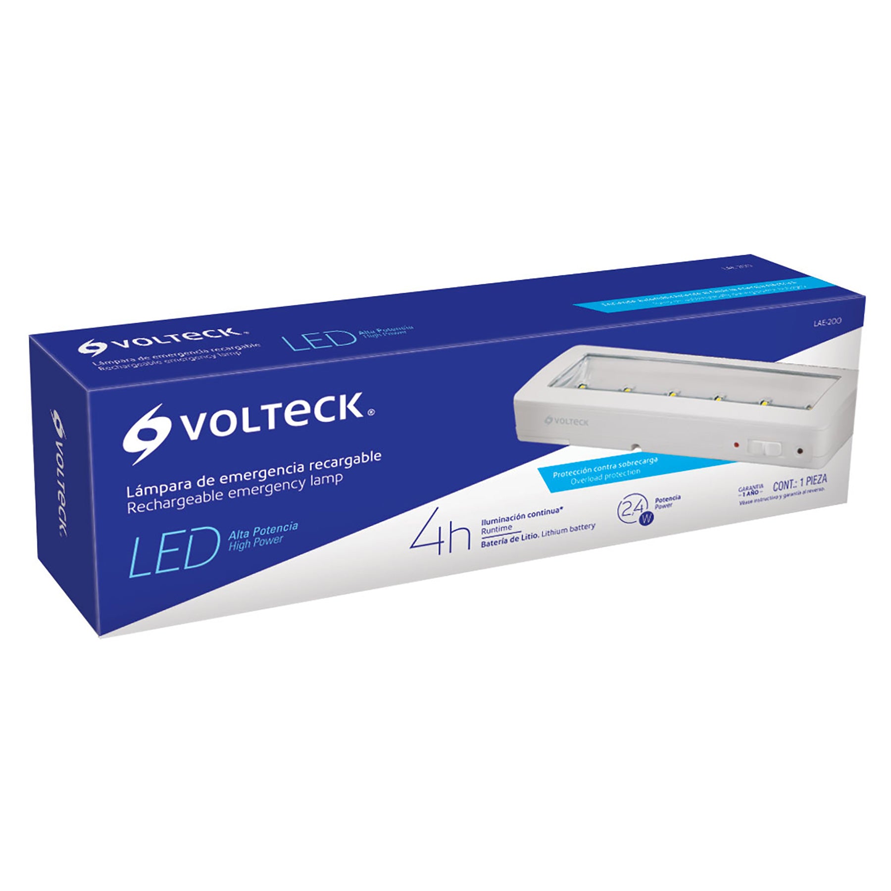 Lámpara de emergencia, 200 lúmenes, 6 LED