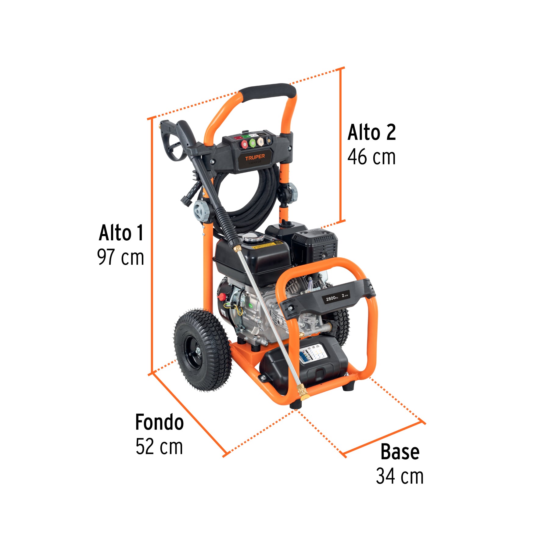 Hidrolavadora con motor a gasolina, 2,800 PSI, TRUPER