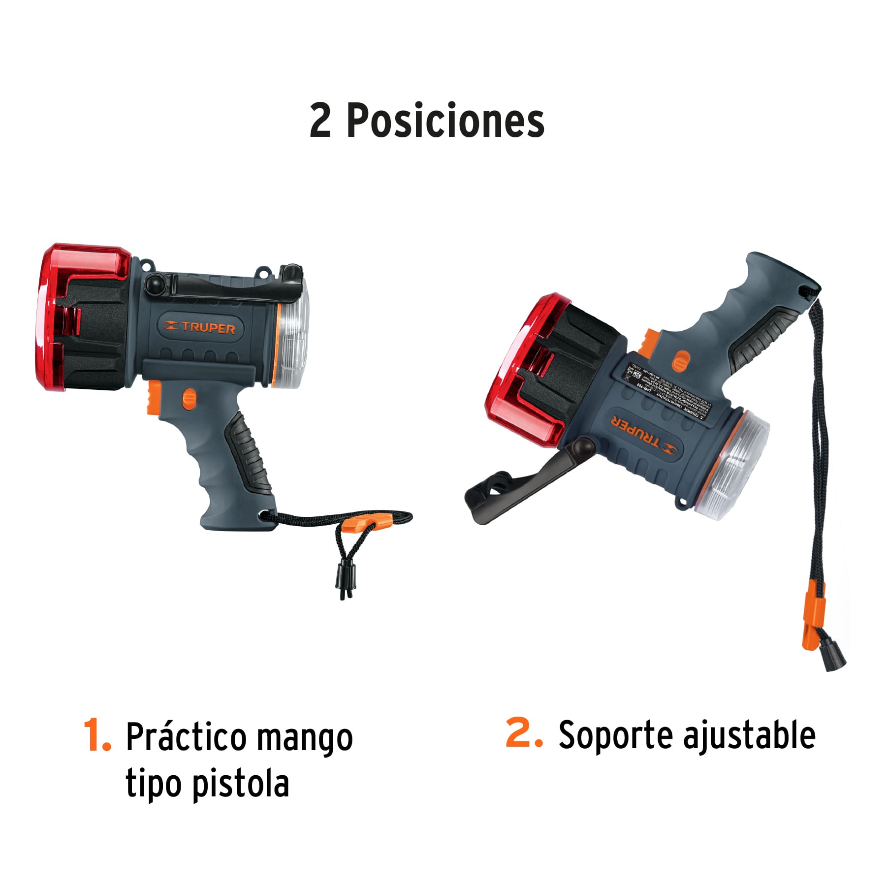 Linterna reflectora LED 900 lm, recargable, TRUPER