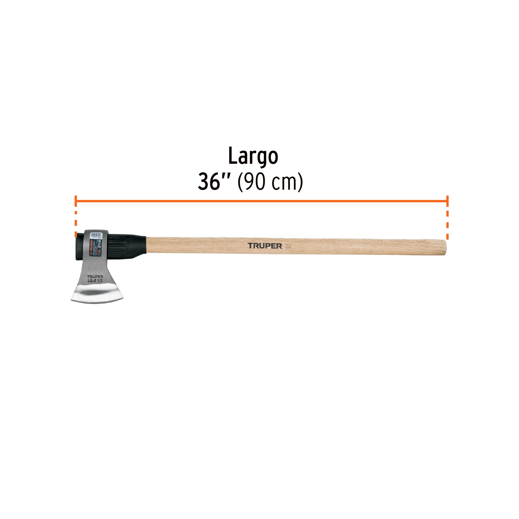 Hacha labor entera 2-1/2 lb, mango de madera 36", TRUPER