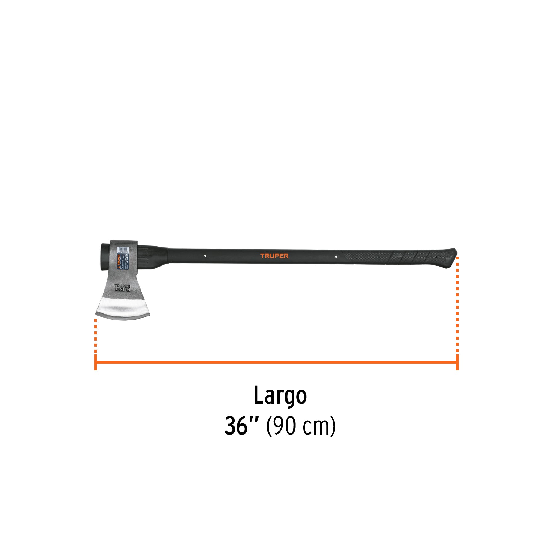 Hacha labor entera 3-1/2 lb, mango de fibra de vidrio 36"