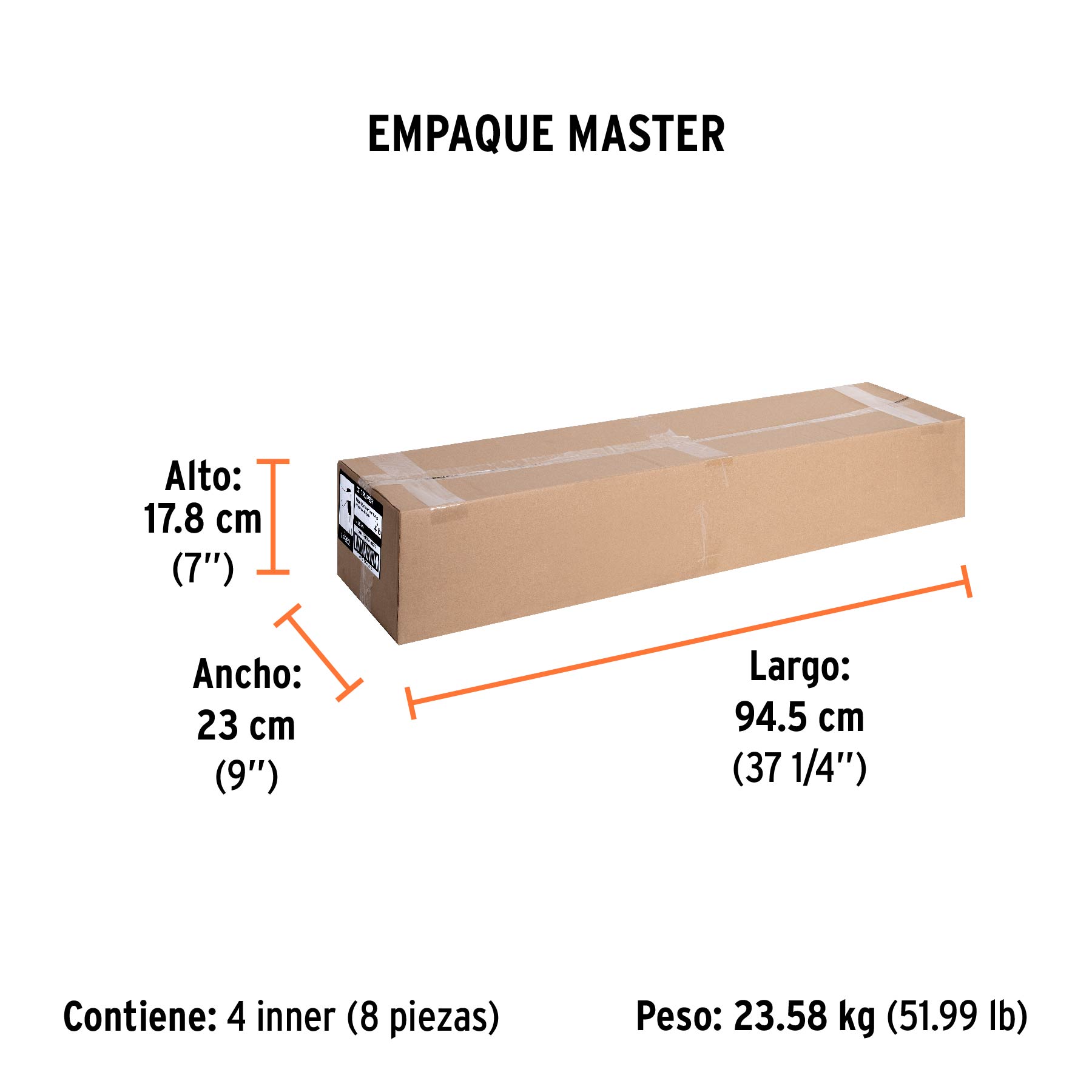 Hacha labor entera 4 lb, mango de fibra de vidrio 36",TRUPER - Empaque