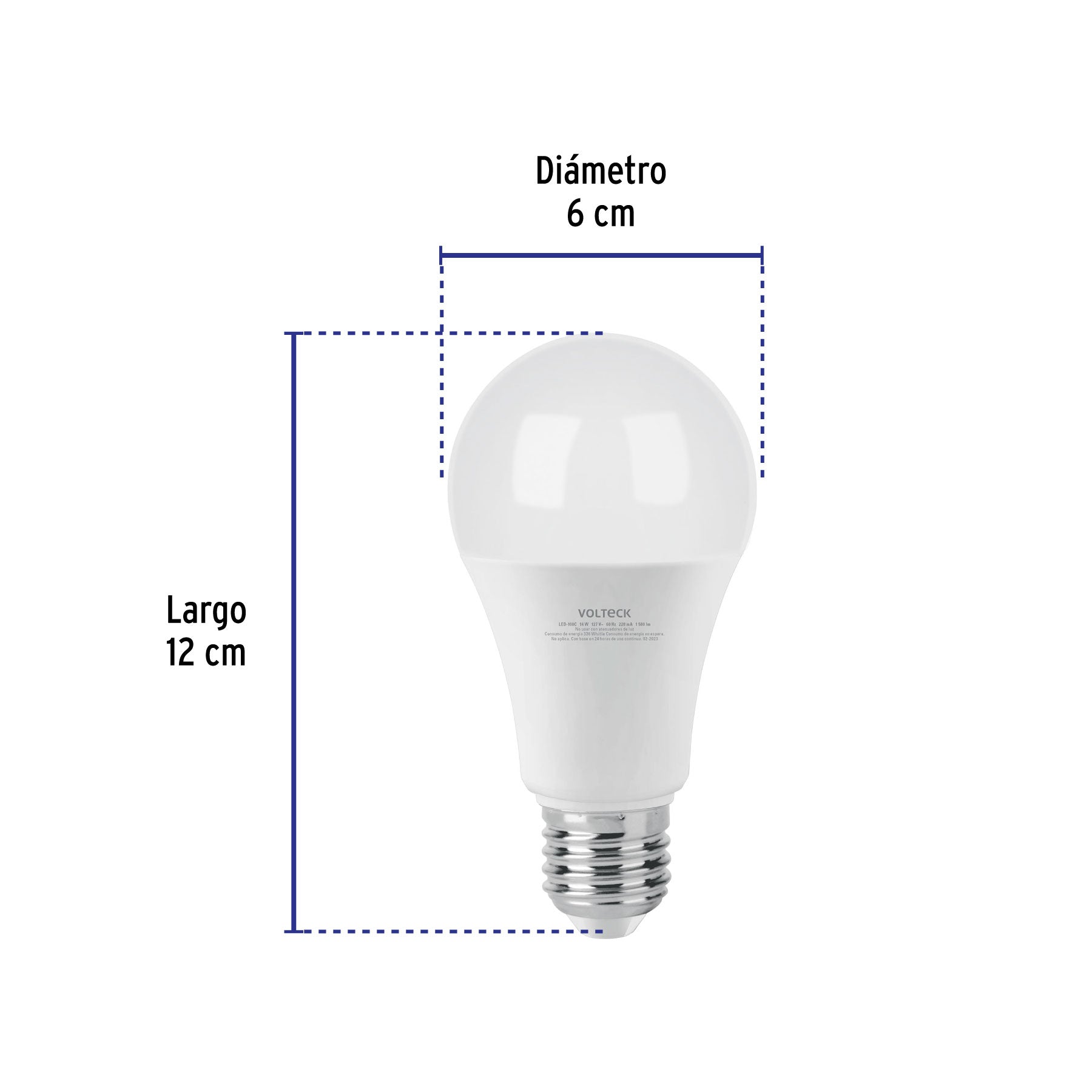 Foco LED 14W (100W) A19, 3000K blanca cálida, 1500 lm, caja