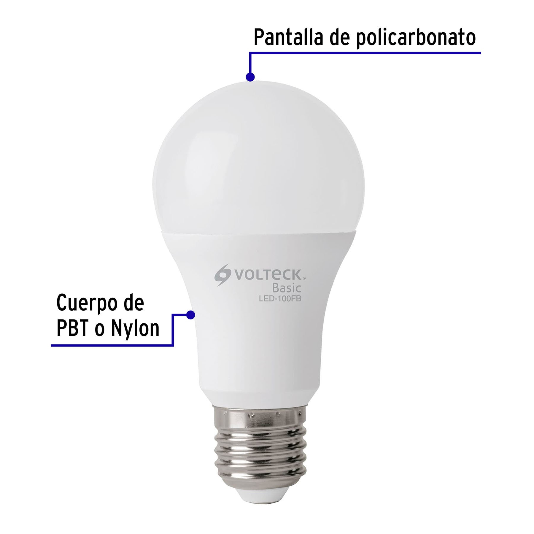 Pack 4 focos LED 14W (75W) A19, 6500K fría, 1150 lm, BASIC