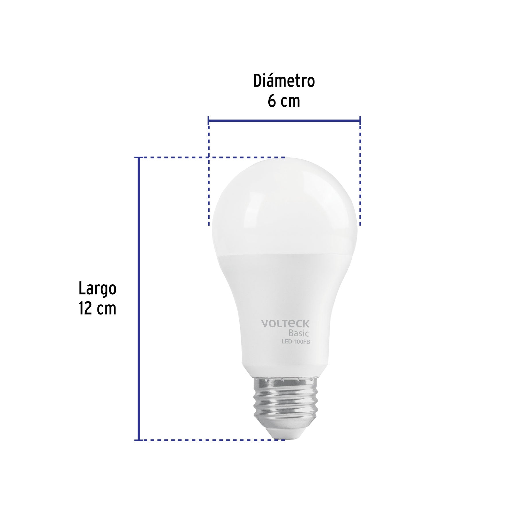 Foco LED 14W (75W) A19, 6500K blanca fría, 1150 lm, BASIC