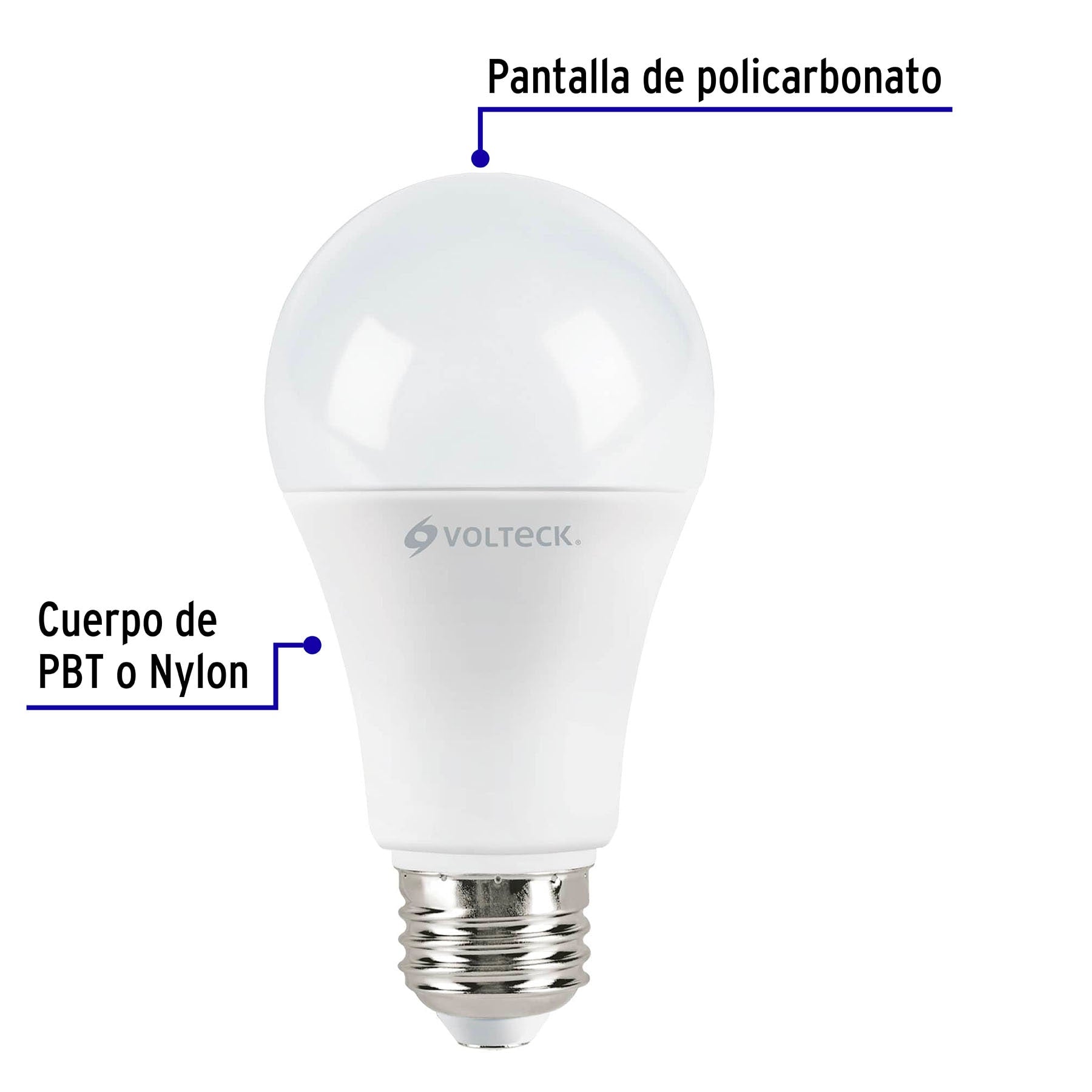 Pack 4 focos LED 14W (100W) A19, 6500K blanca fría, 1500 lm