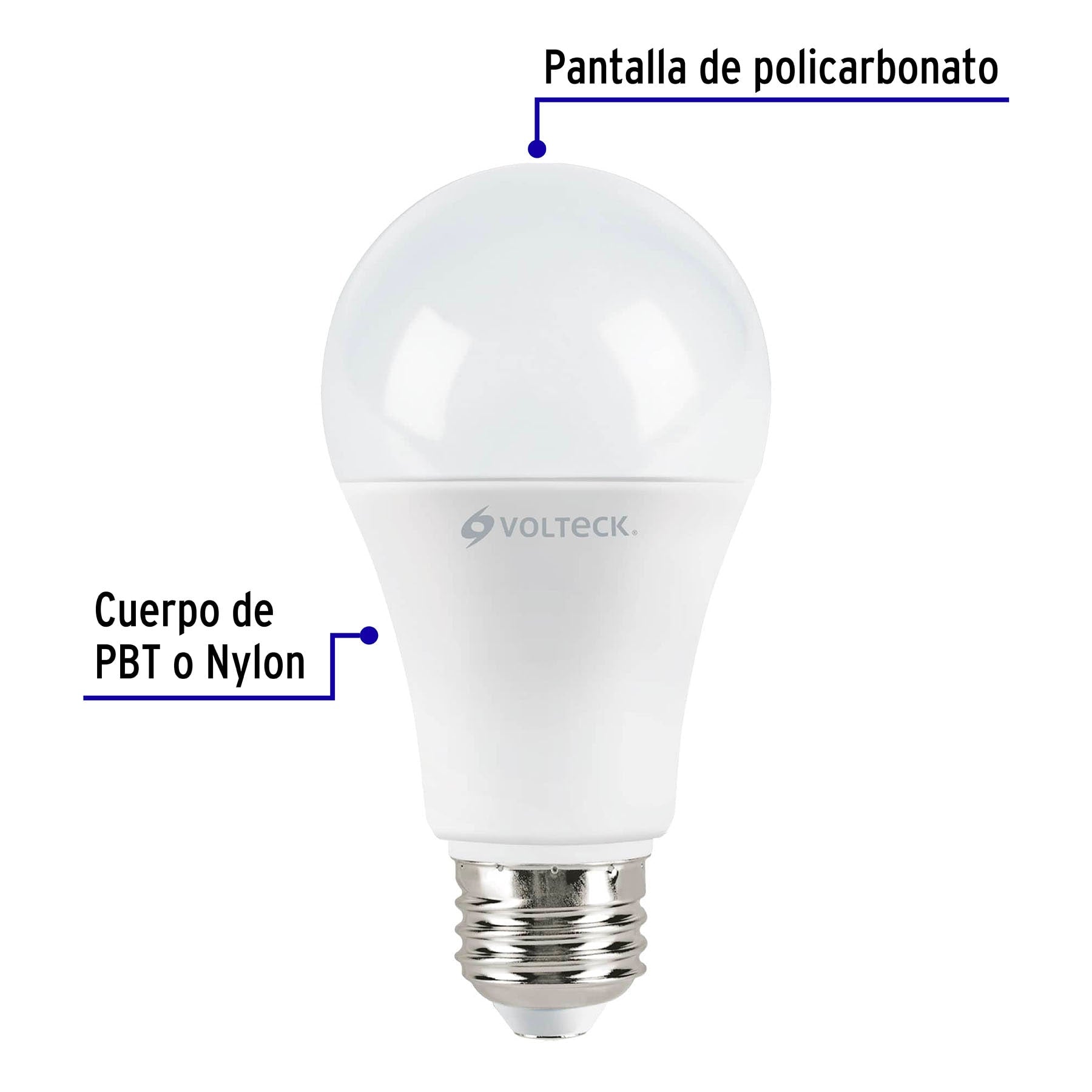 Foco LED 14W (100W) A19, 6500K blanca fría, 1500 lm, caja