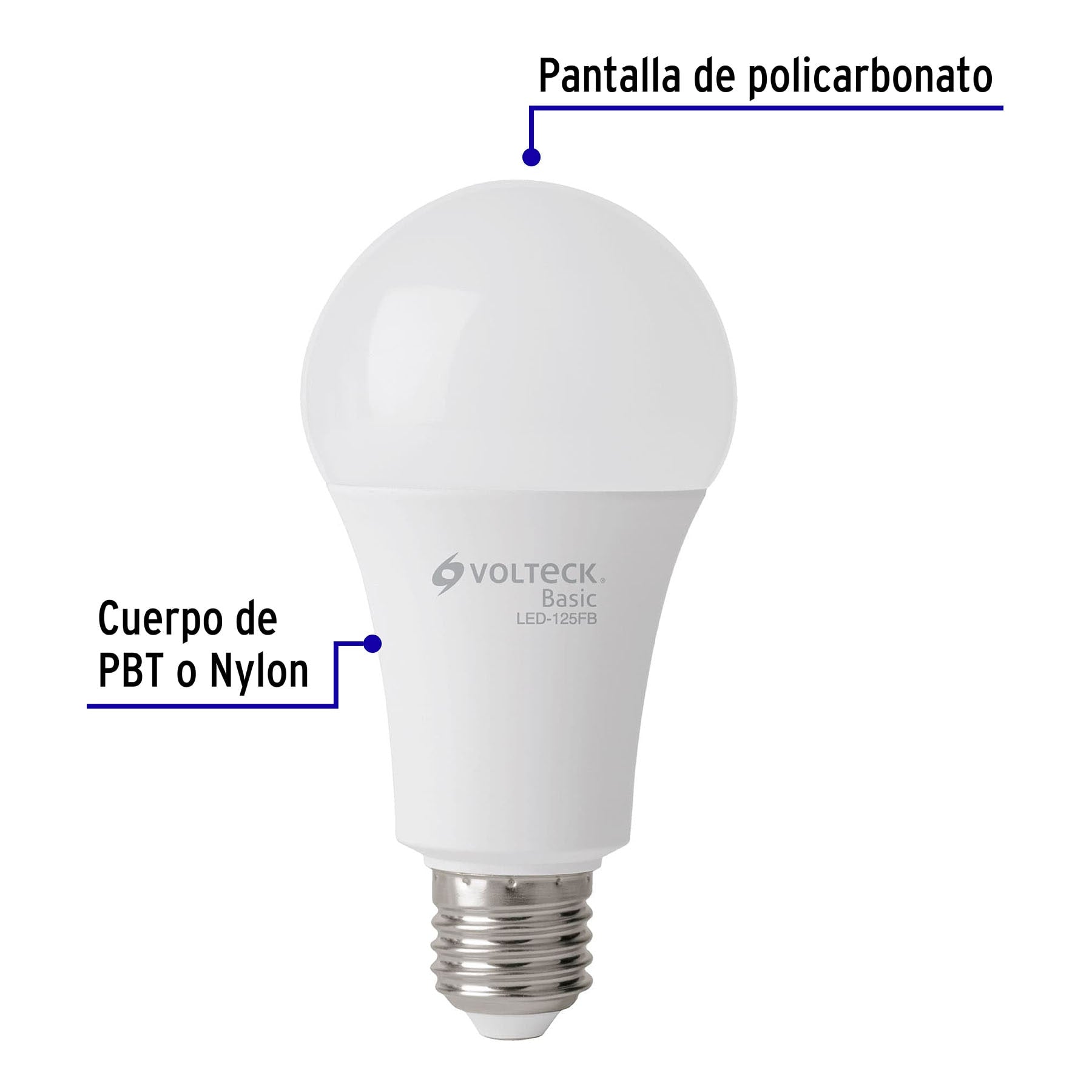 Pack 4 focos LED 16W (100W) A22, 6500K fría, 1550 lm, BASIC
