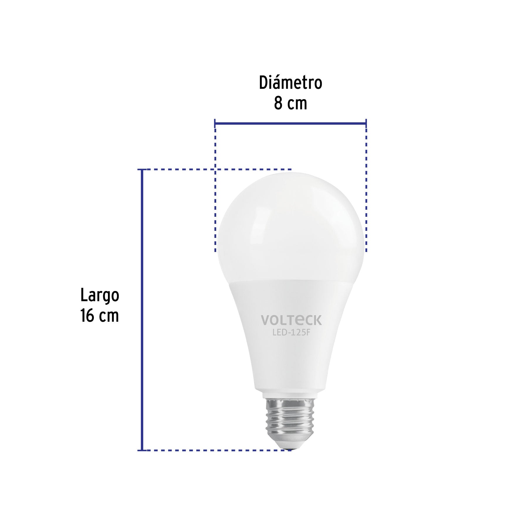 Foco LED 18W (125W) A25, 6500K blanca fría, 1900 lm, caja