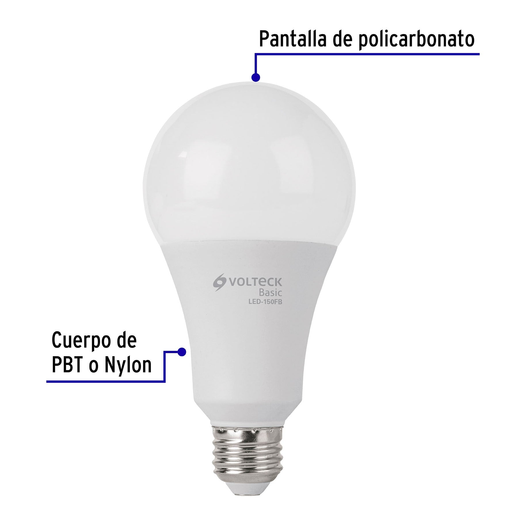 Foco LED 18W (125W) A25, 6500K blanca fría, 1800 lm, BASIC