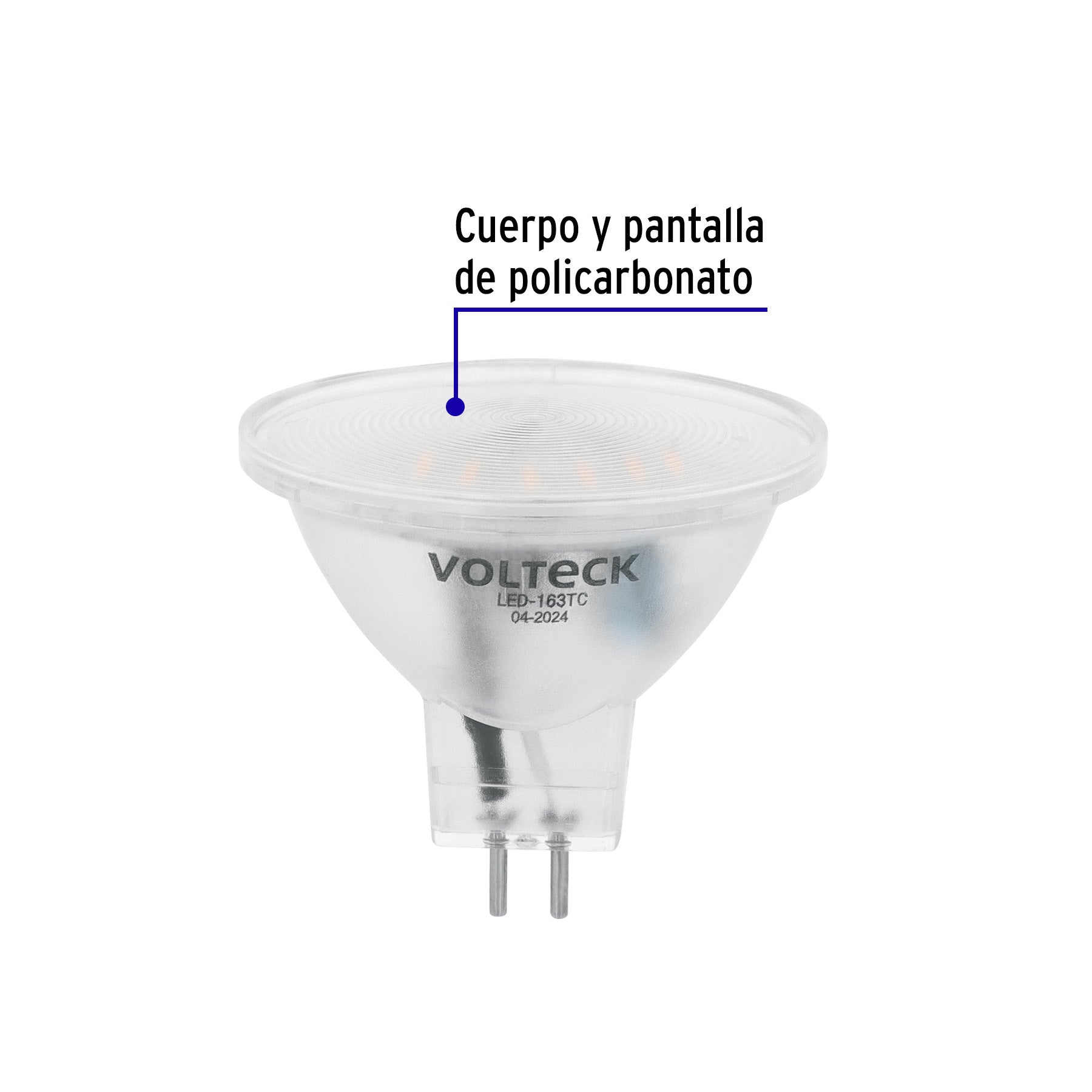 Lámpara trans. de LED 3W MR16 base GU5.3 luz cálida, blíster