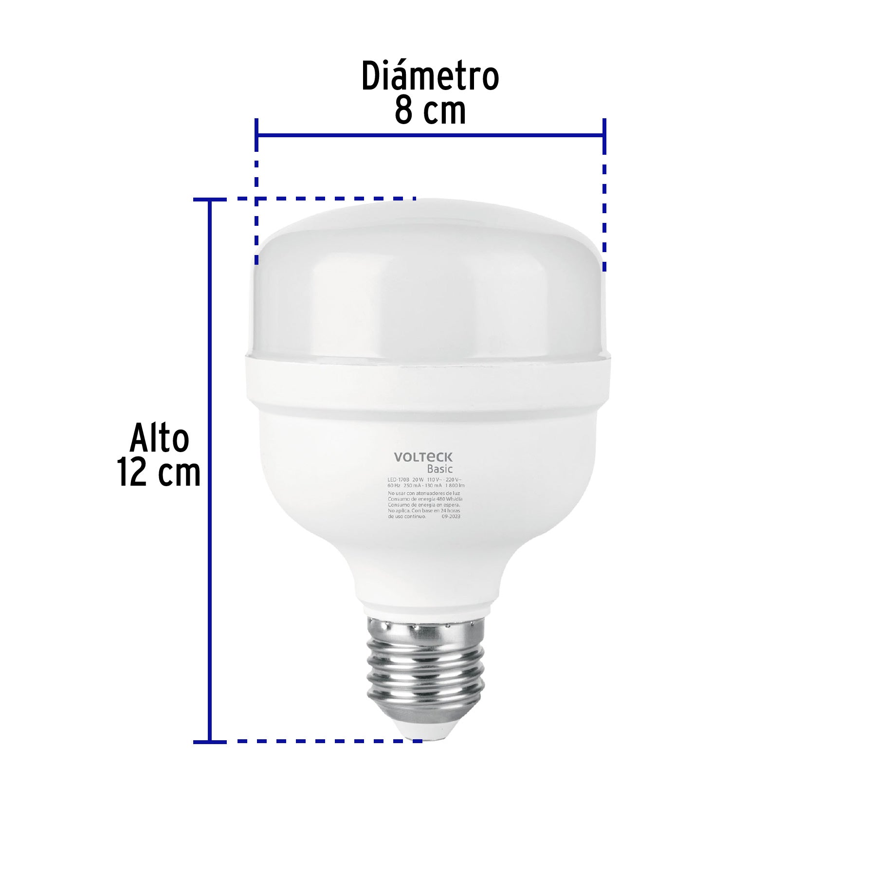 Foco LED alta potencia 20W (170W) 6500K blanca fría, BASIC