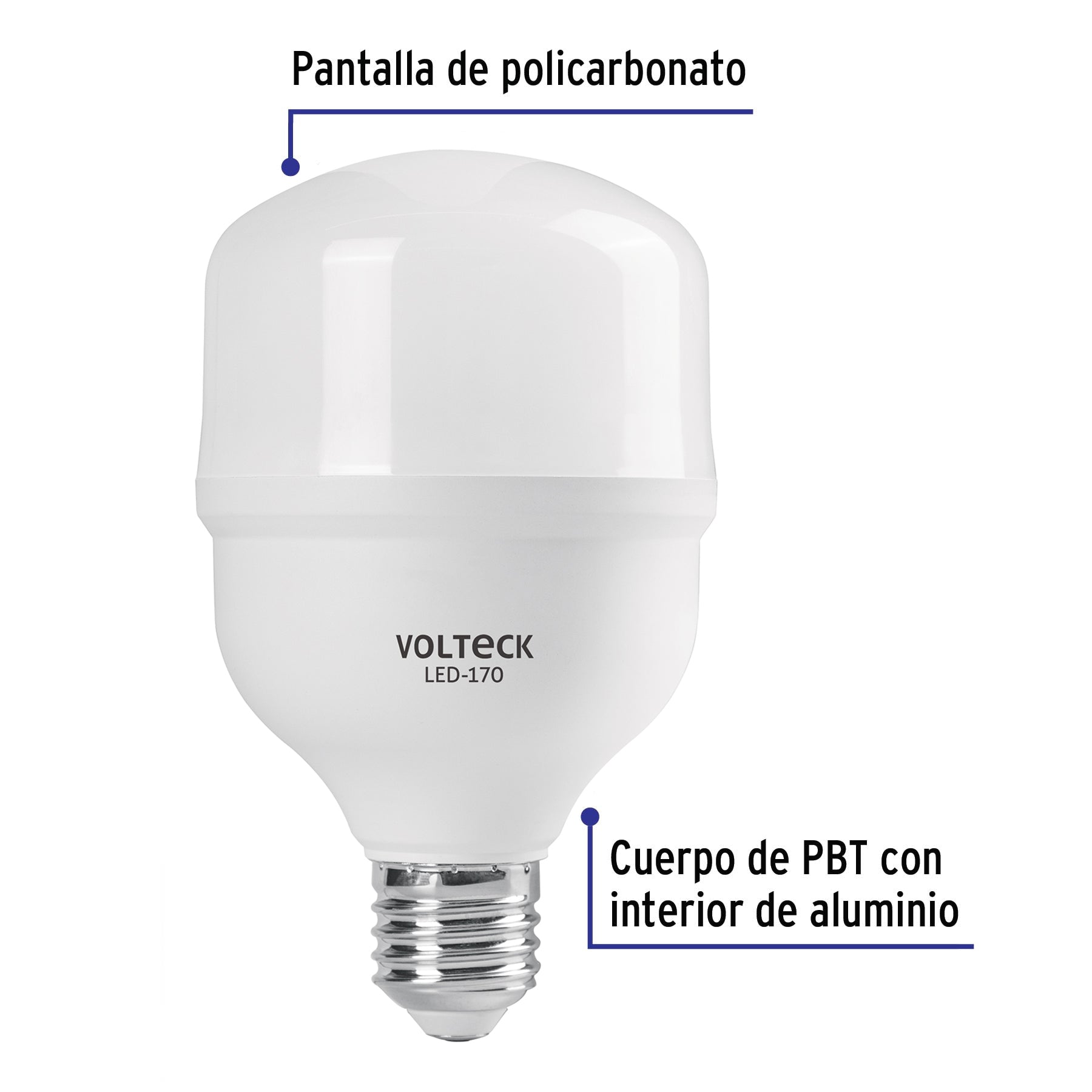 Foco LED alta potencia 20W (170W) 6500K blanca fría, E26