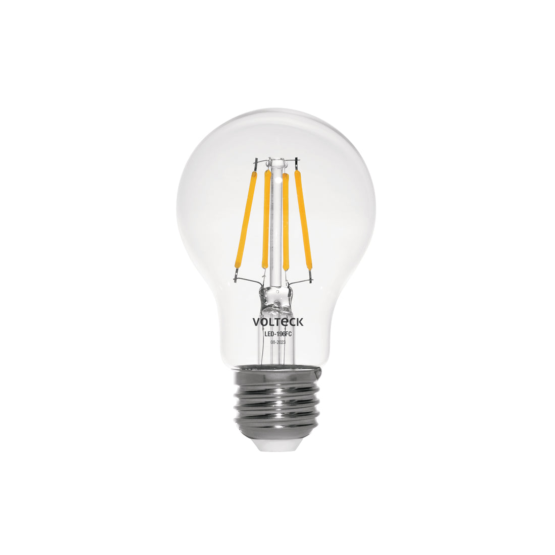 Foco LED filamento 6 W, A19, 2700K luz ambar, E26, VOLTECK