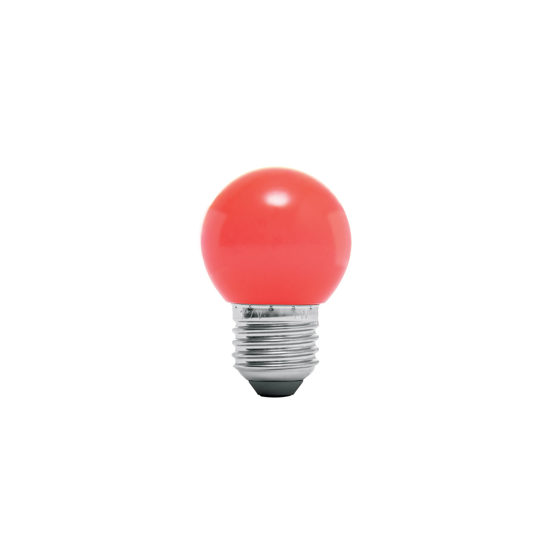 Foco LED 1 W, tipo globo G45, color rojo, E26, VOLTECK