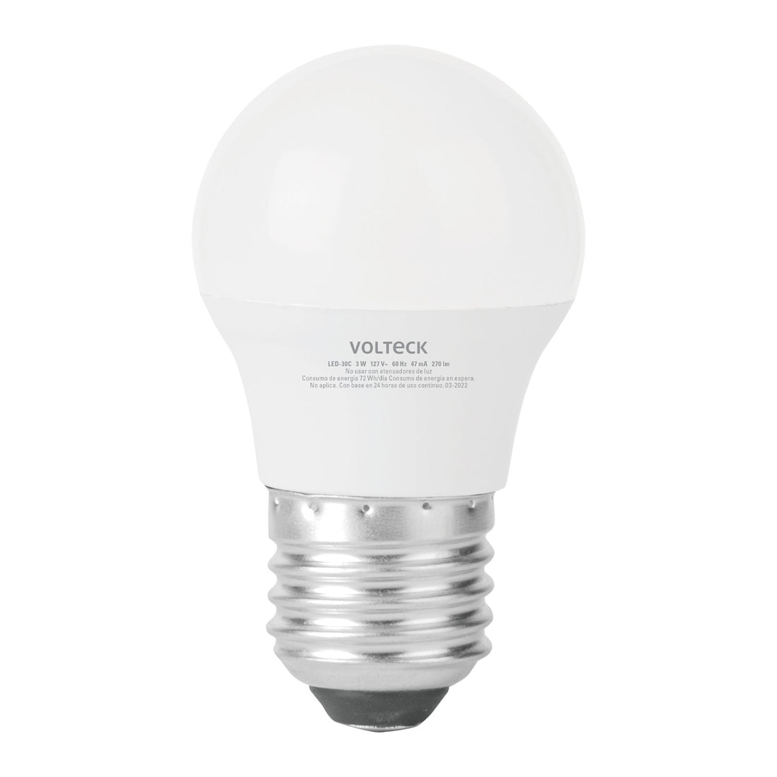 Foco LED 3W (25W) A19, 3000K blanca cálida, 270 lm, blíster