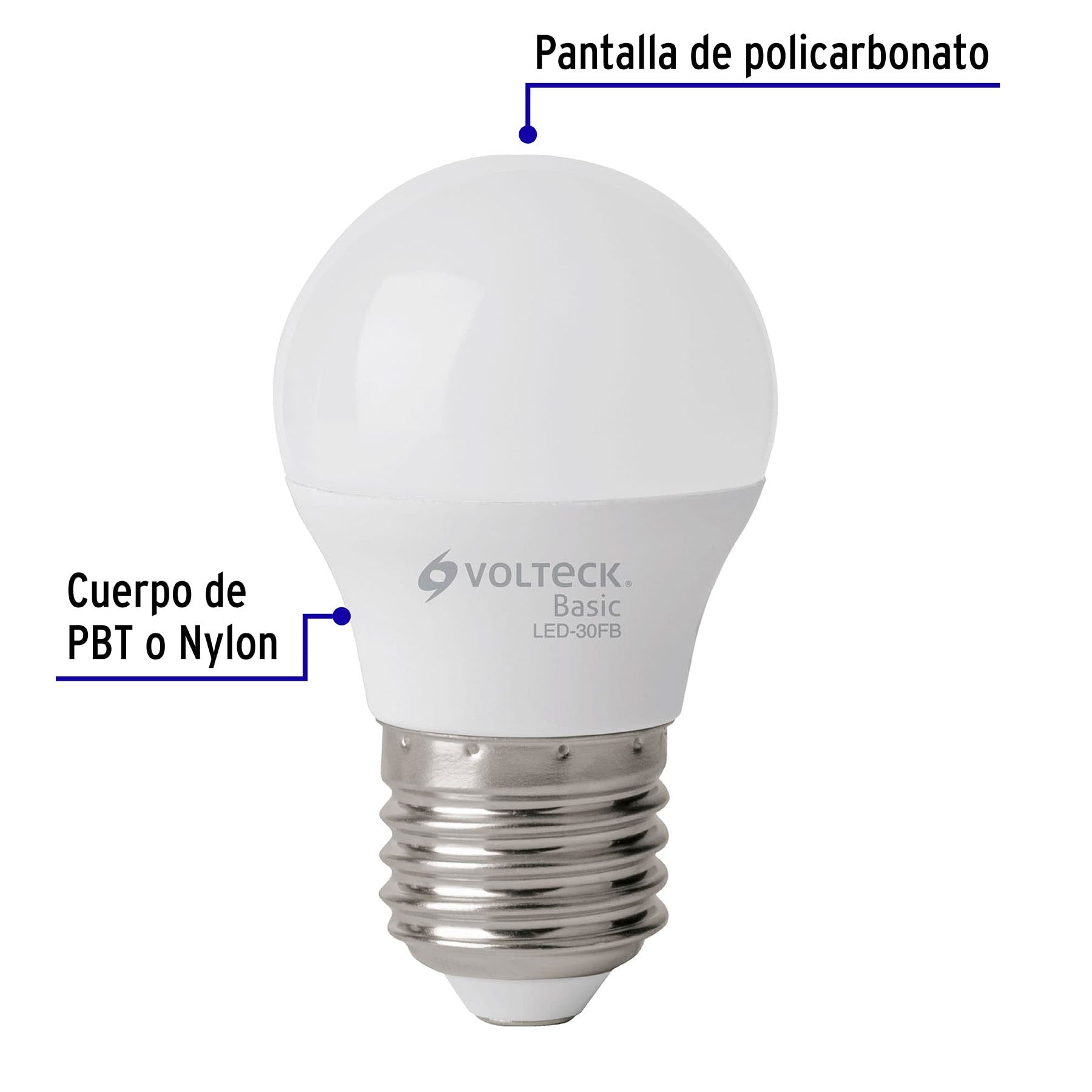 Pack 4 focos LED 3W (25W) G45, 6500K fría, 270 lm, BASIC