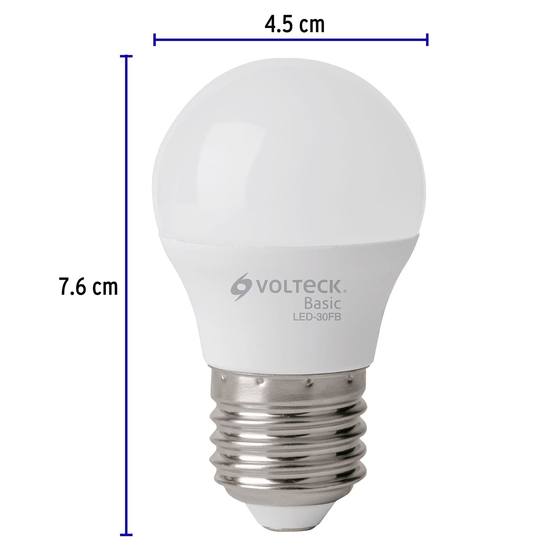Pack 4 focos LED 3W (25W) G45, 6500K fría, 270 lm, BASIC